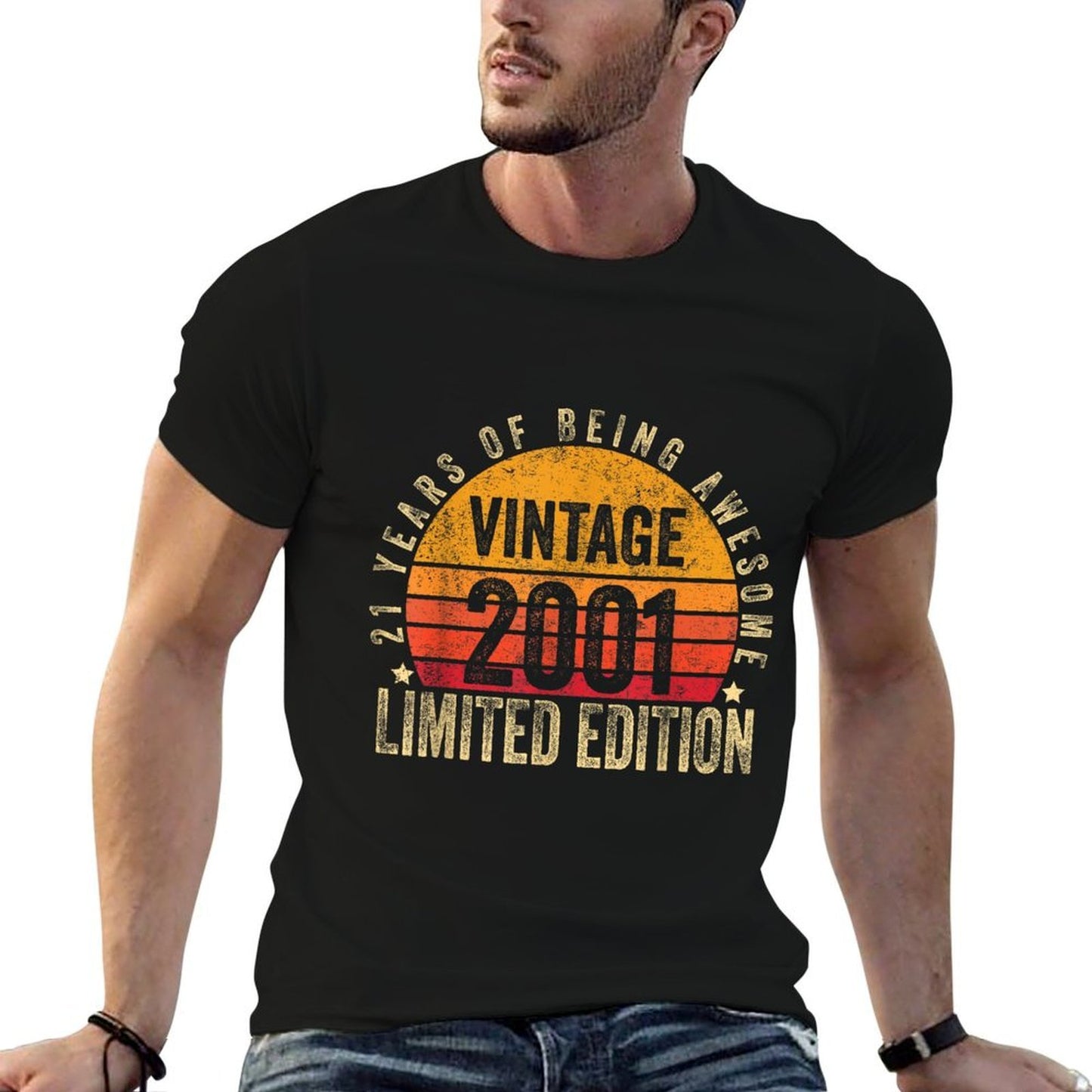 21 Year Old Gifts Vintage 2001 Limited Edition 21st Birthday High-quality Stitching T-Shirt