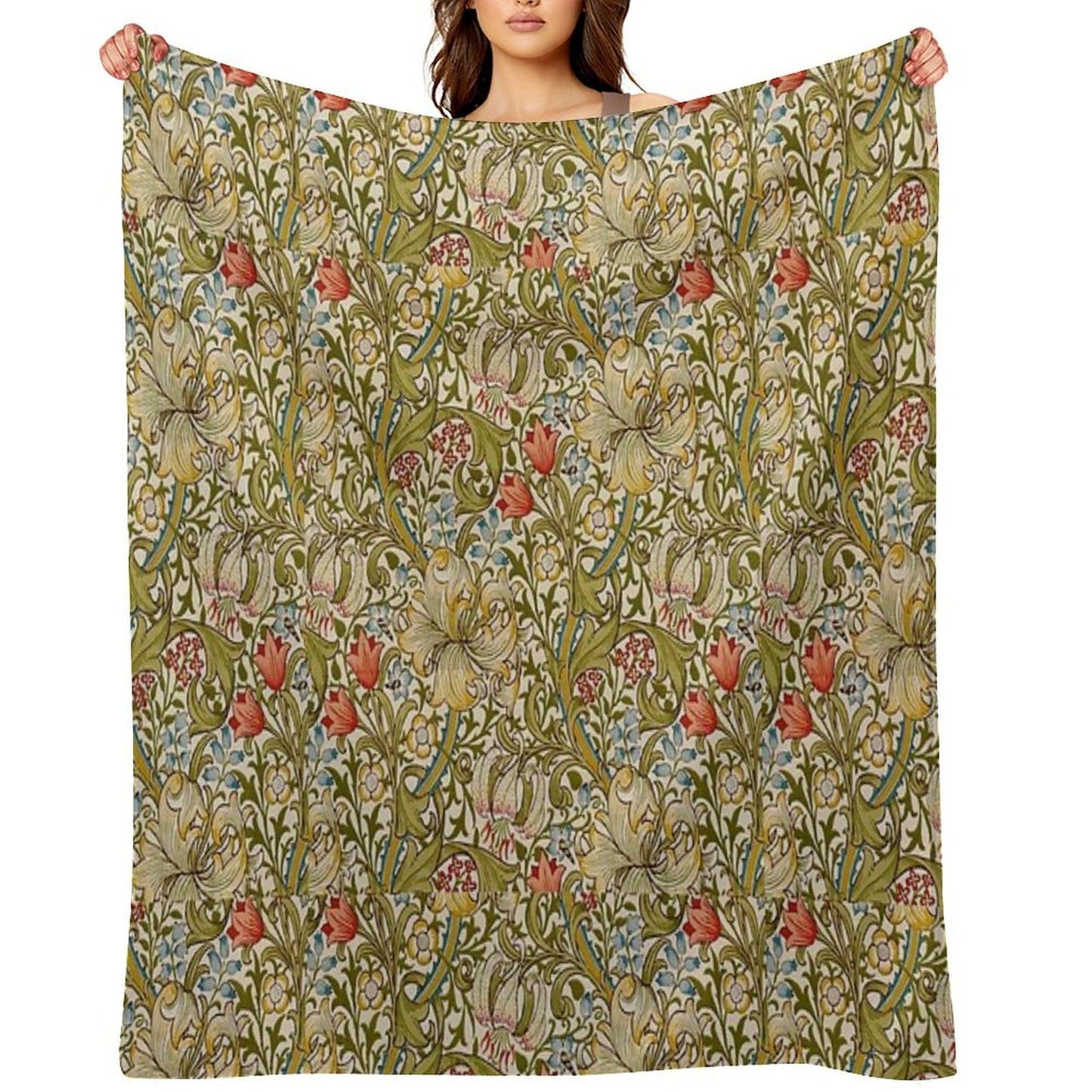 Golden Lilies All-season Throw Blanket