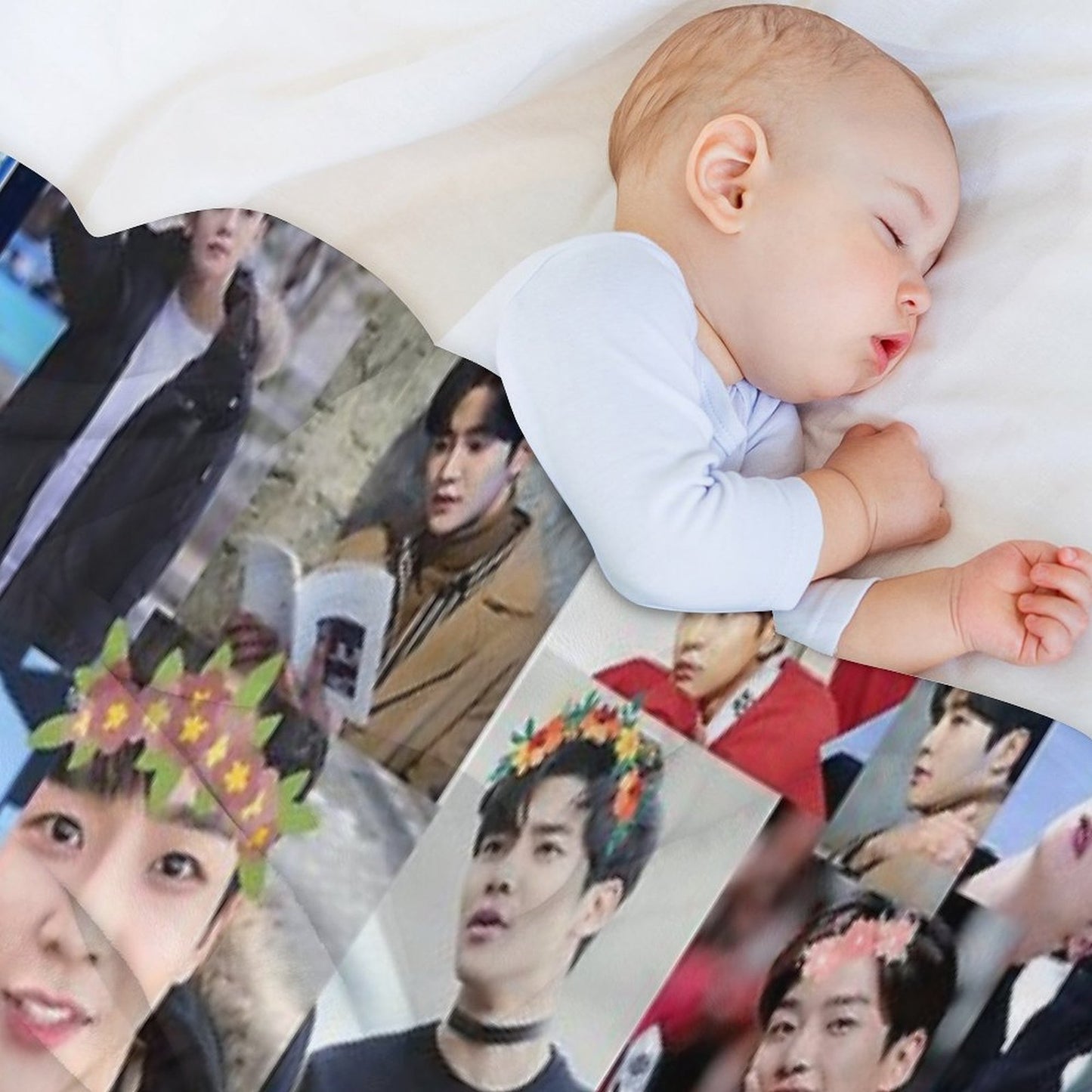Rowoon Beautiful Collage Plush Throw Blanket