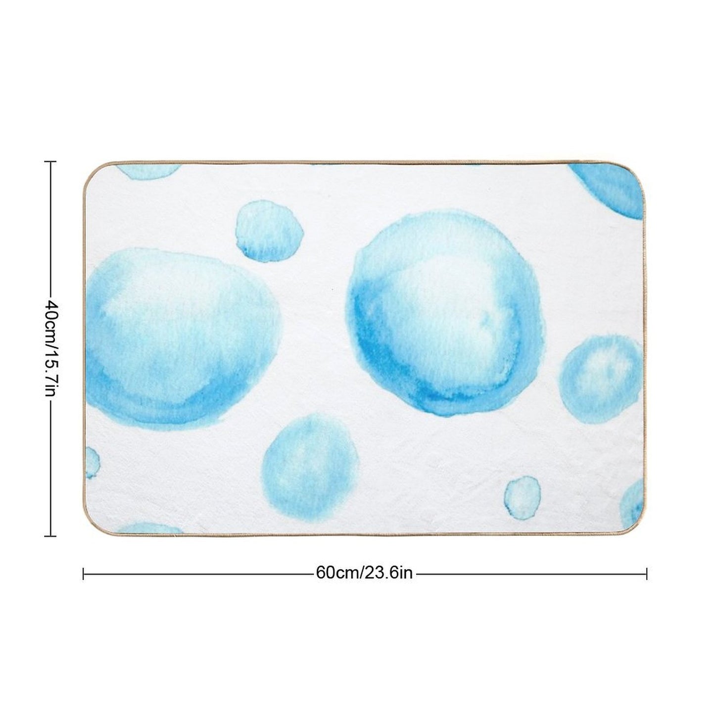 Turquoise BLUE Watercolor Bubbles High-Traffic Bath Mat