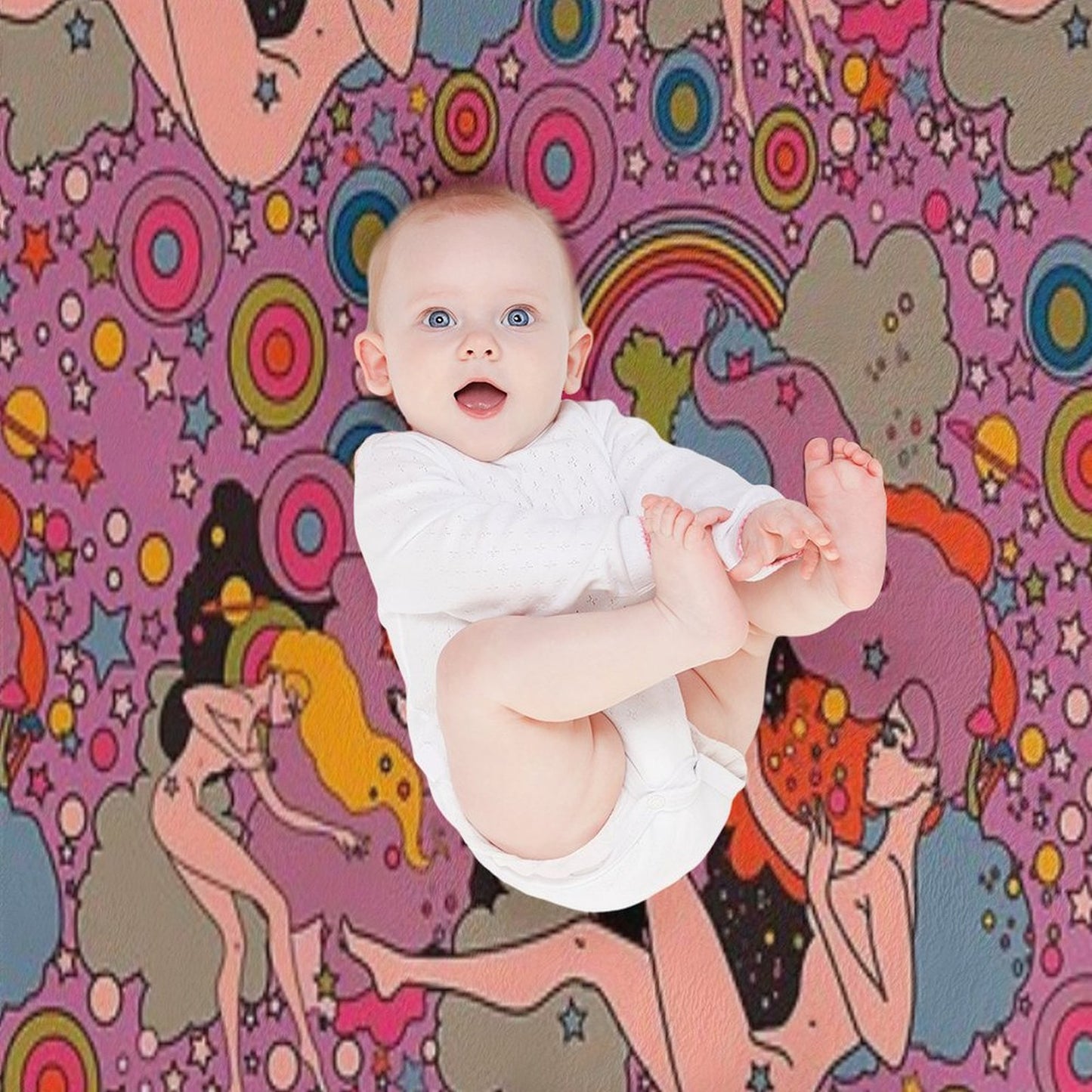 PINK SPACE VIOLET GIRLS All-season Throw Blanket