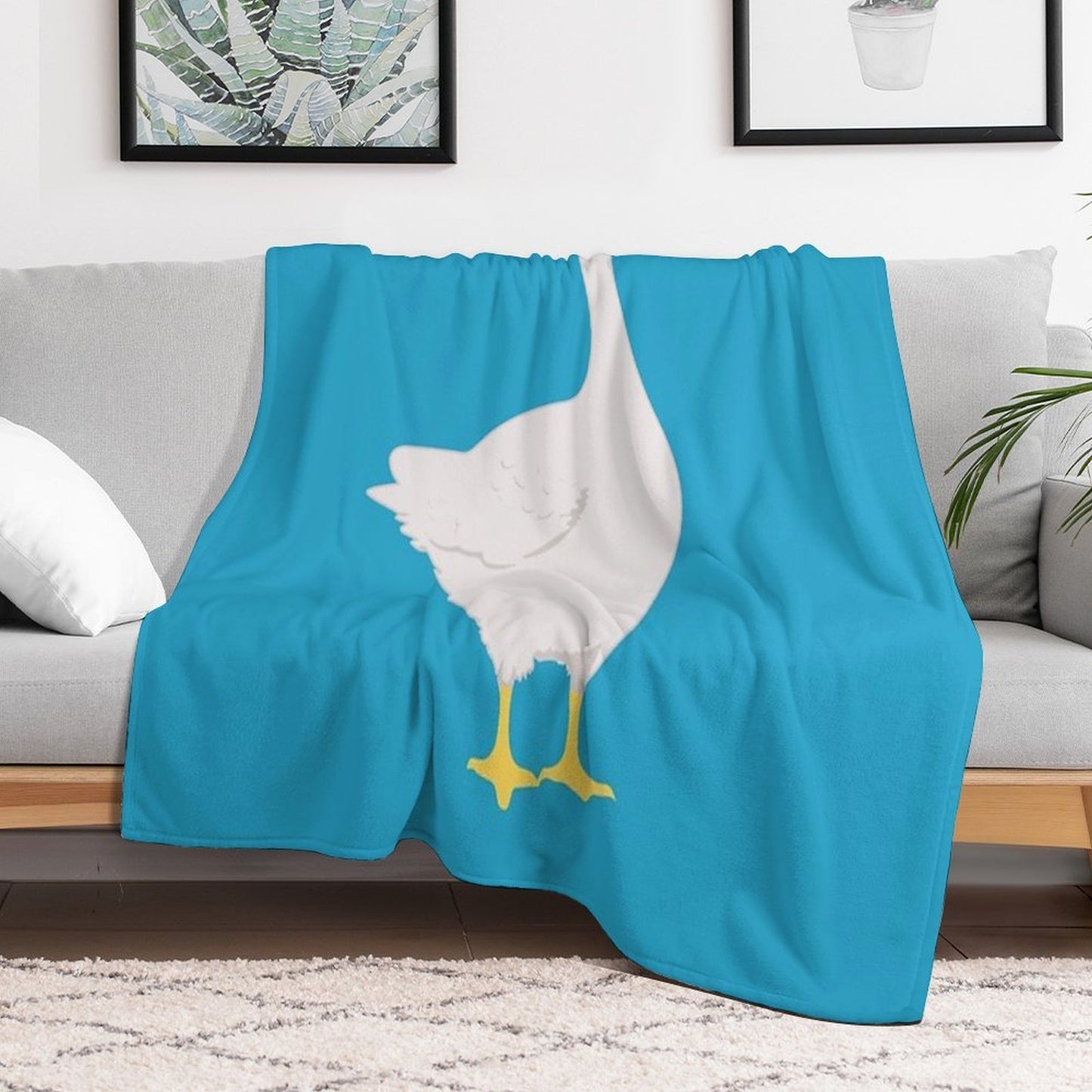 Dangerous Goose Holding A Knife Eco-conscious Throw Blanket