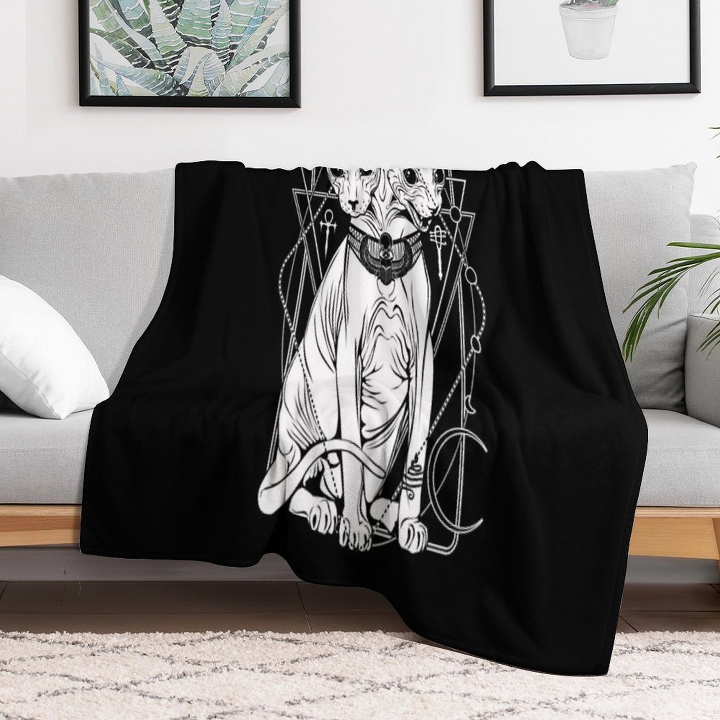 Bastet - The Cat Goddess Eco-conscious Throw Blanket