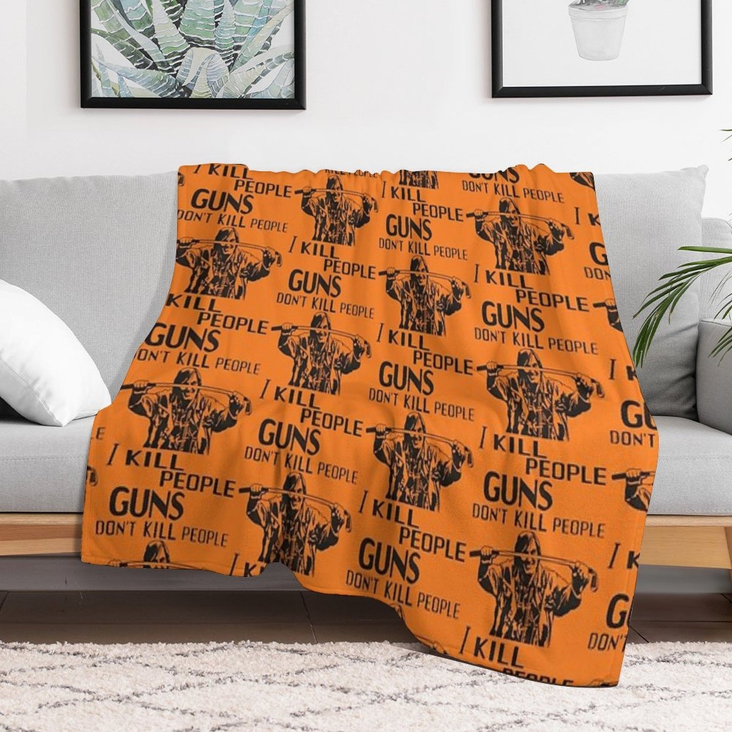 Guns Don't Kill People, I Kill People Mr. Larson Happy Gilmore Quick-dry Throw Blanket
