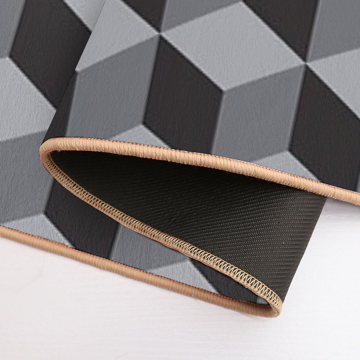 Geometric B.w_05.cubes Multi-Purpose Bath Mat