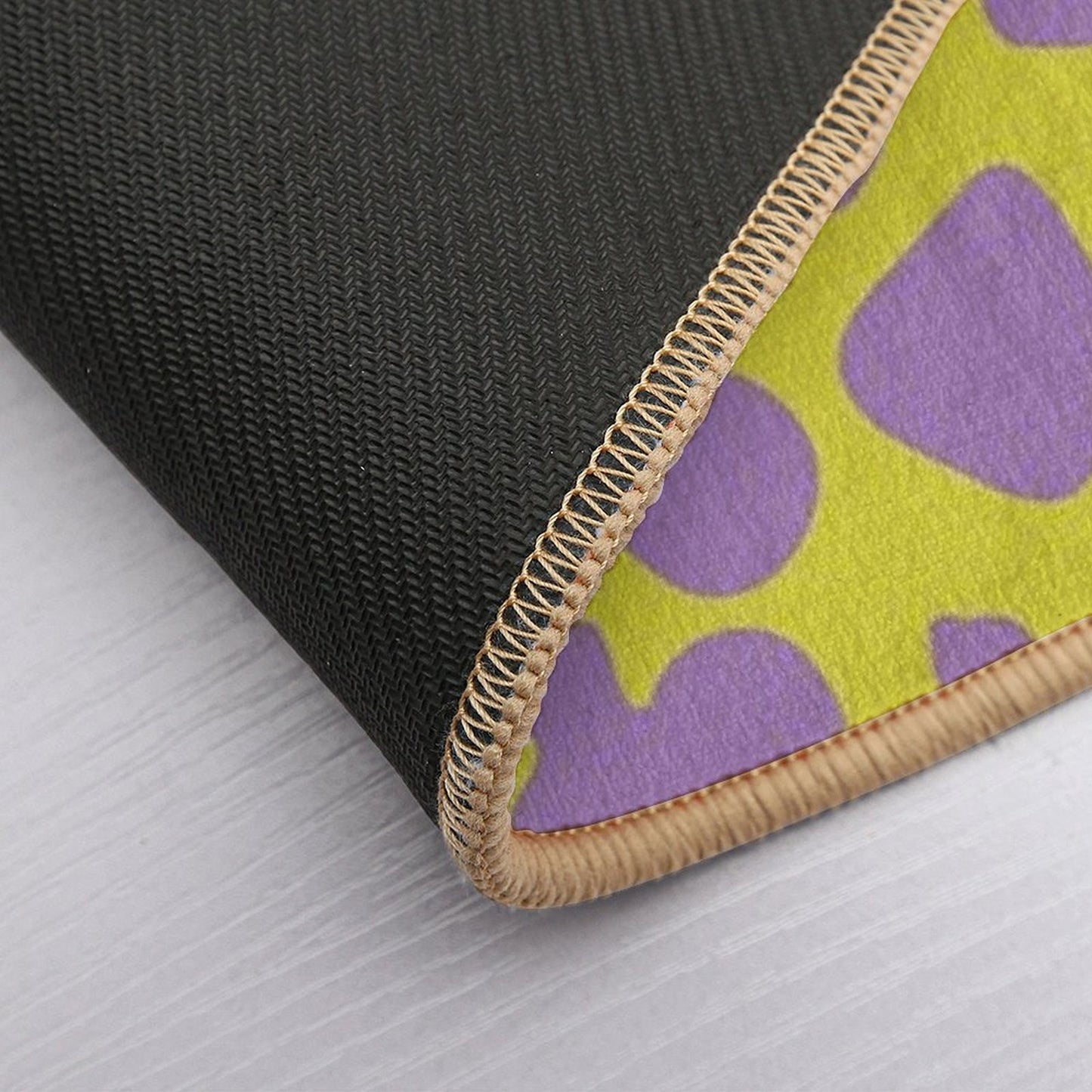 Cow Print - Neon Green & Violet Durable Bath Mat