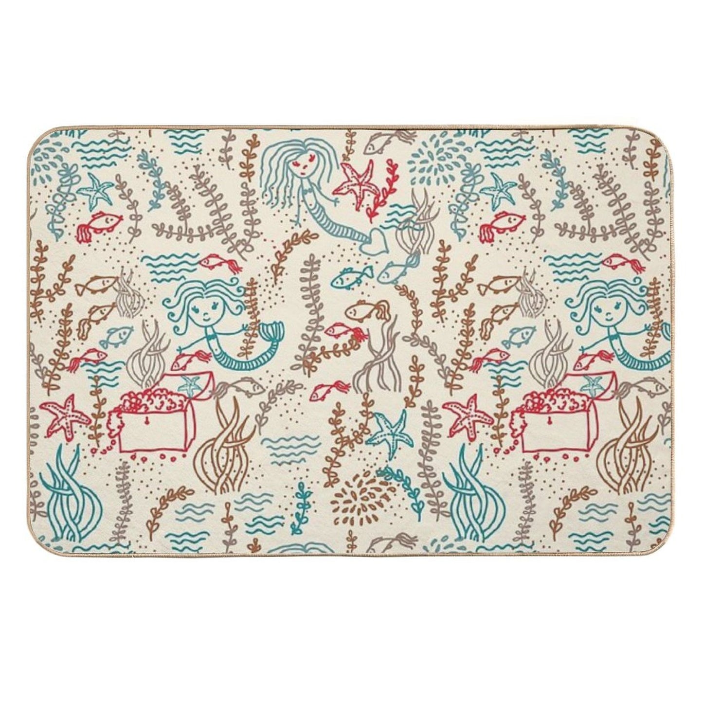Cute Mermaids Pattern Dirt-Trapping Bath Mat