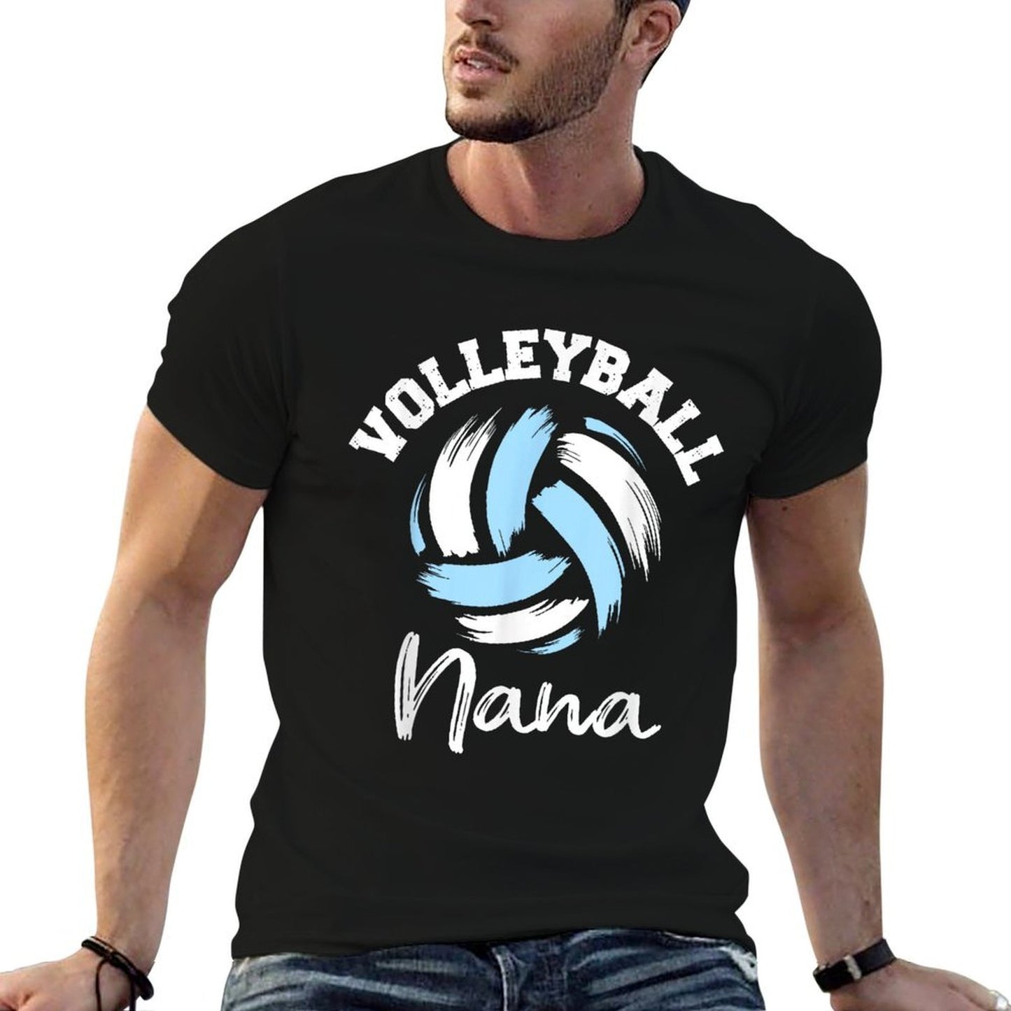 Volleyball Nana Funny Splash Volleyball Nana Cotton T-Shirt