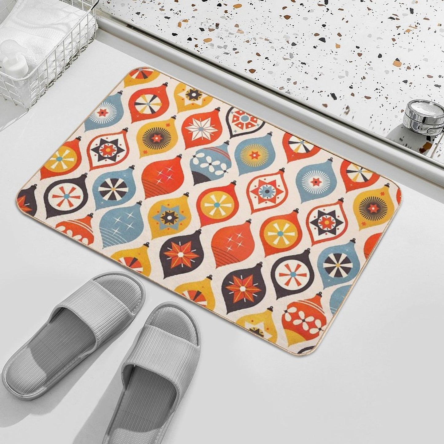 Christmas Tree Decorations Stain-Proof Bath Mat