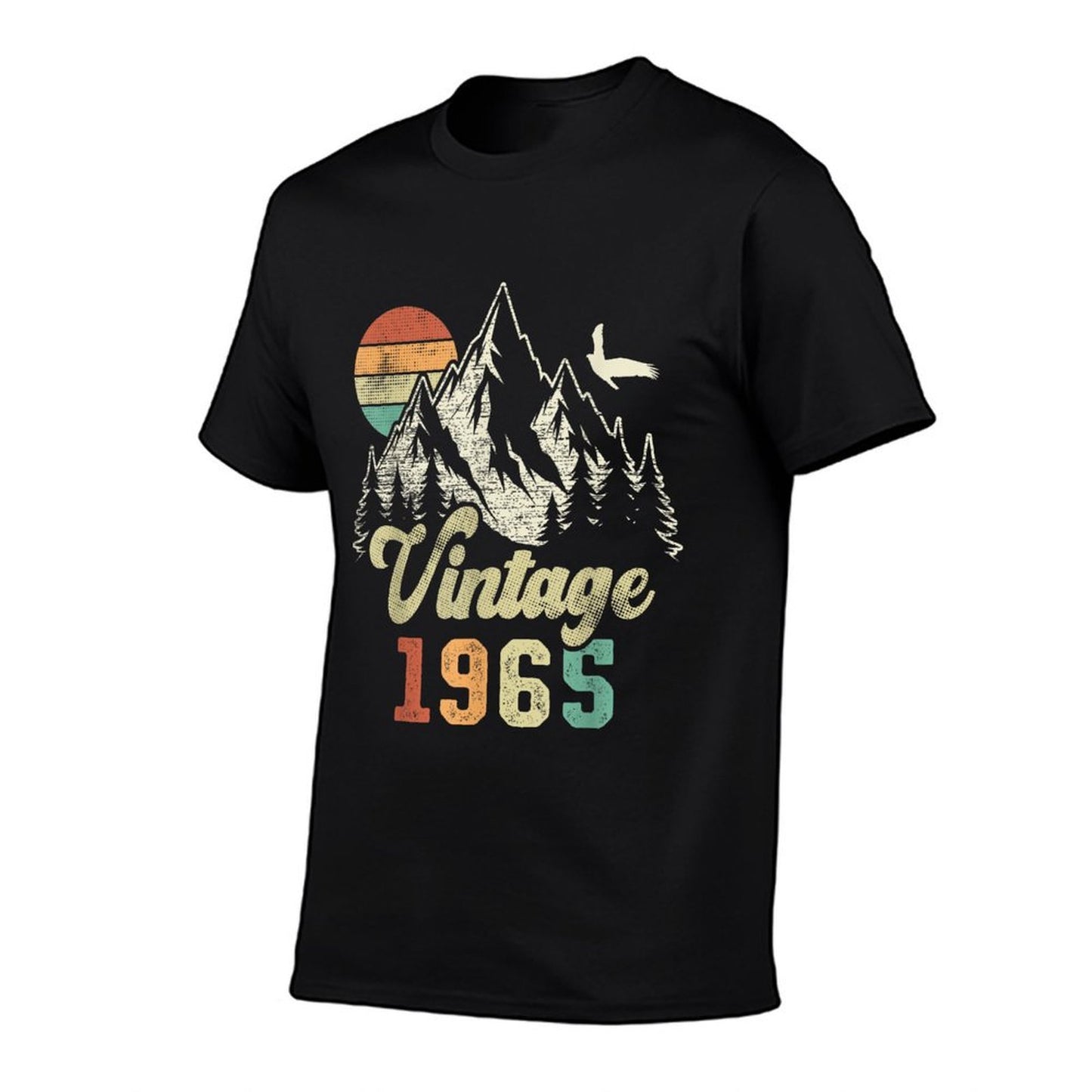Vintage 1965 Mountains Eagle 60th Birthday Tagless Design T-Shirt