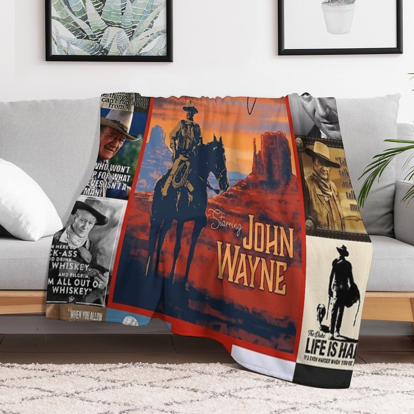 John Wayne Quote Machine-washable Throw Blanket
