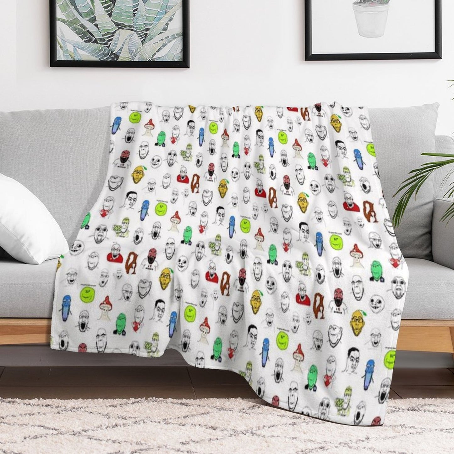 Soyjak Collage Anti-pilling Throw Blanket
