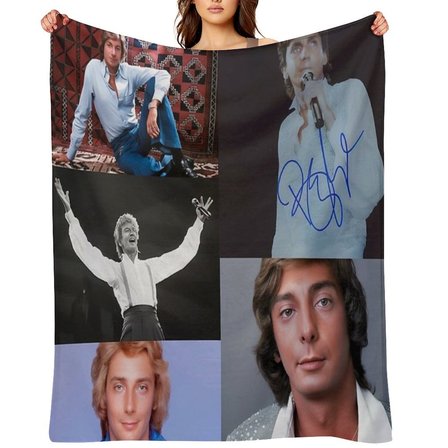 Barry Manilow Signed Compact Throw Blanket