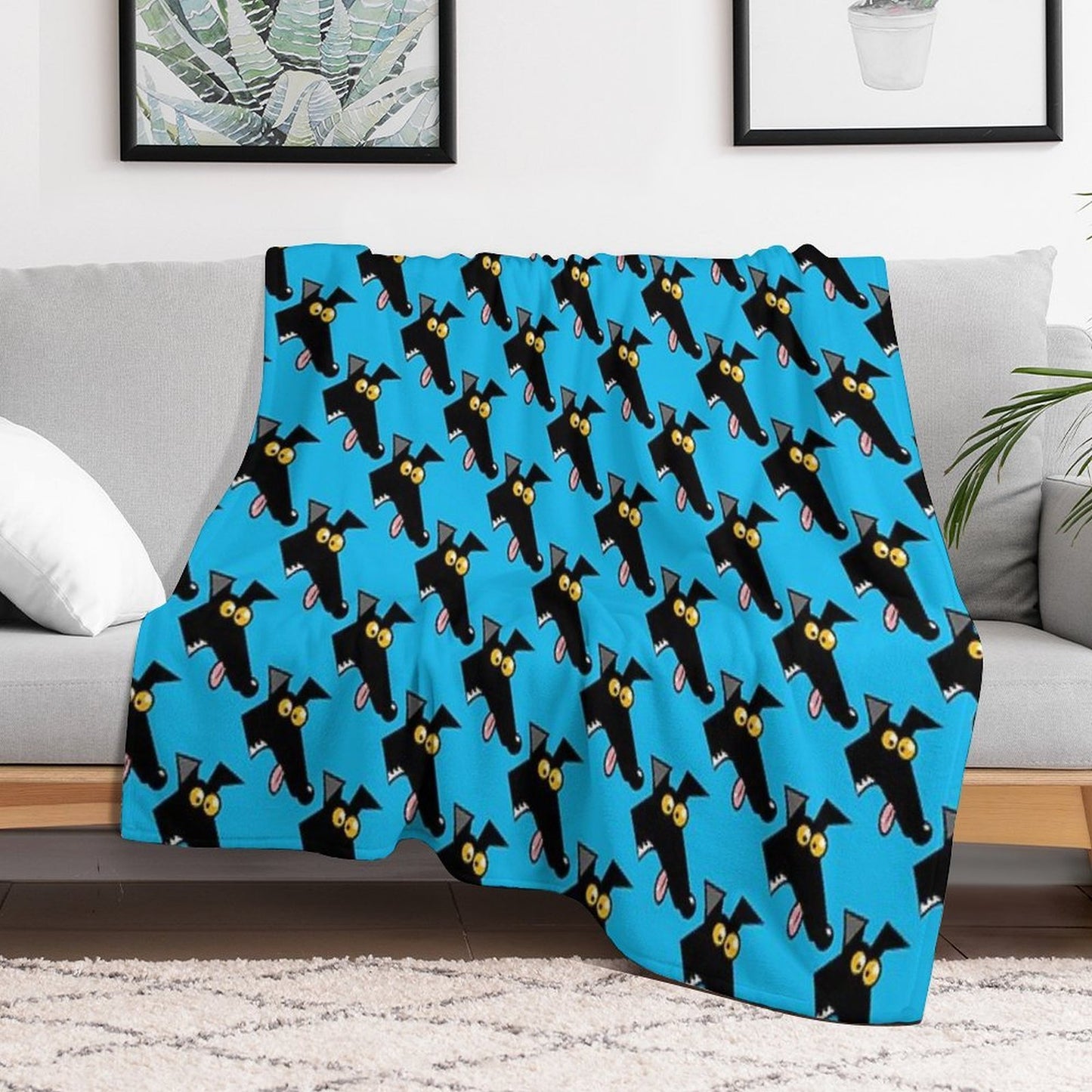 Seamless Derp Blue Wrinkle-free Throw Blanket