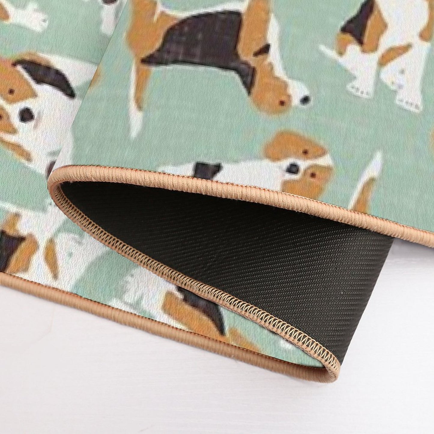 Beagle Scatter Mint Easy Maintenance Bath Mat