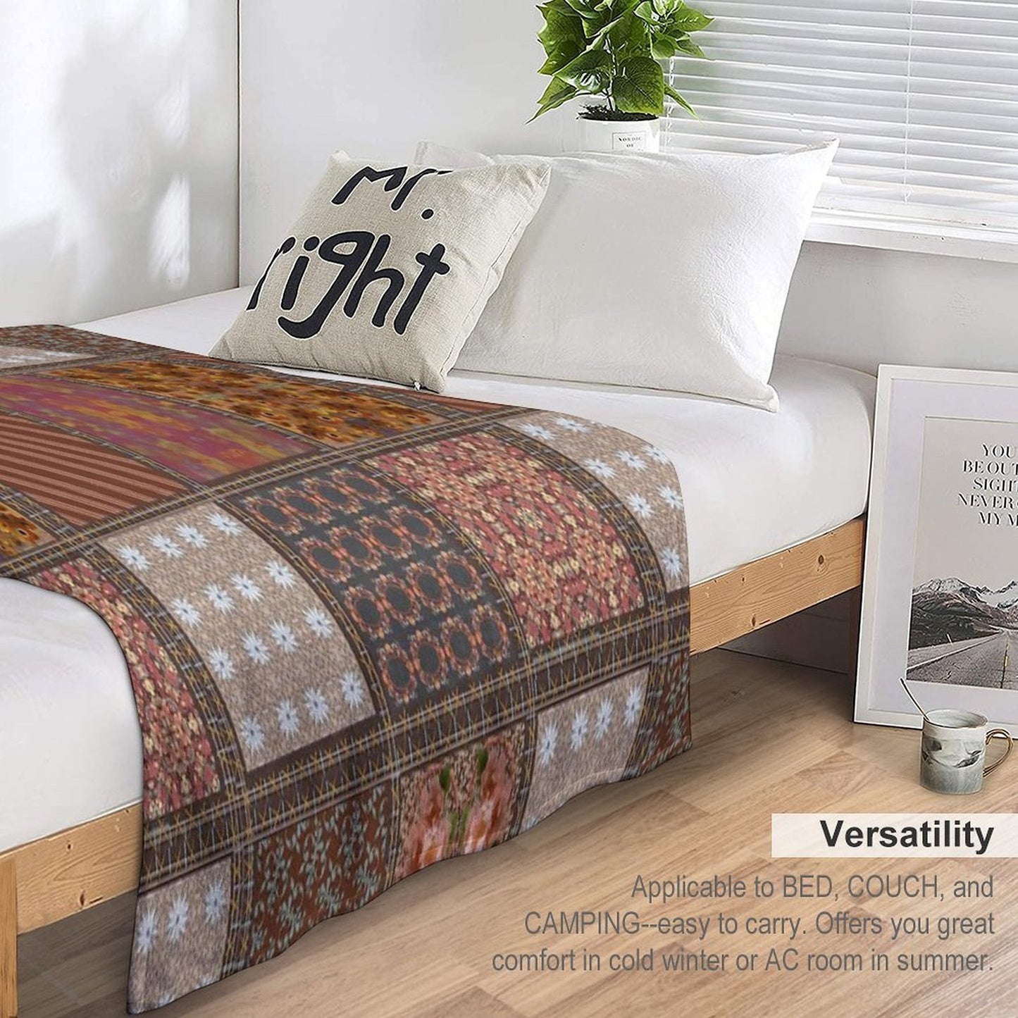 Brown Patchwork Versatility Throw Blanket
