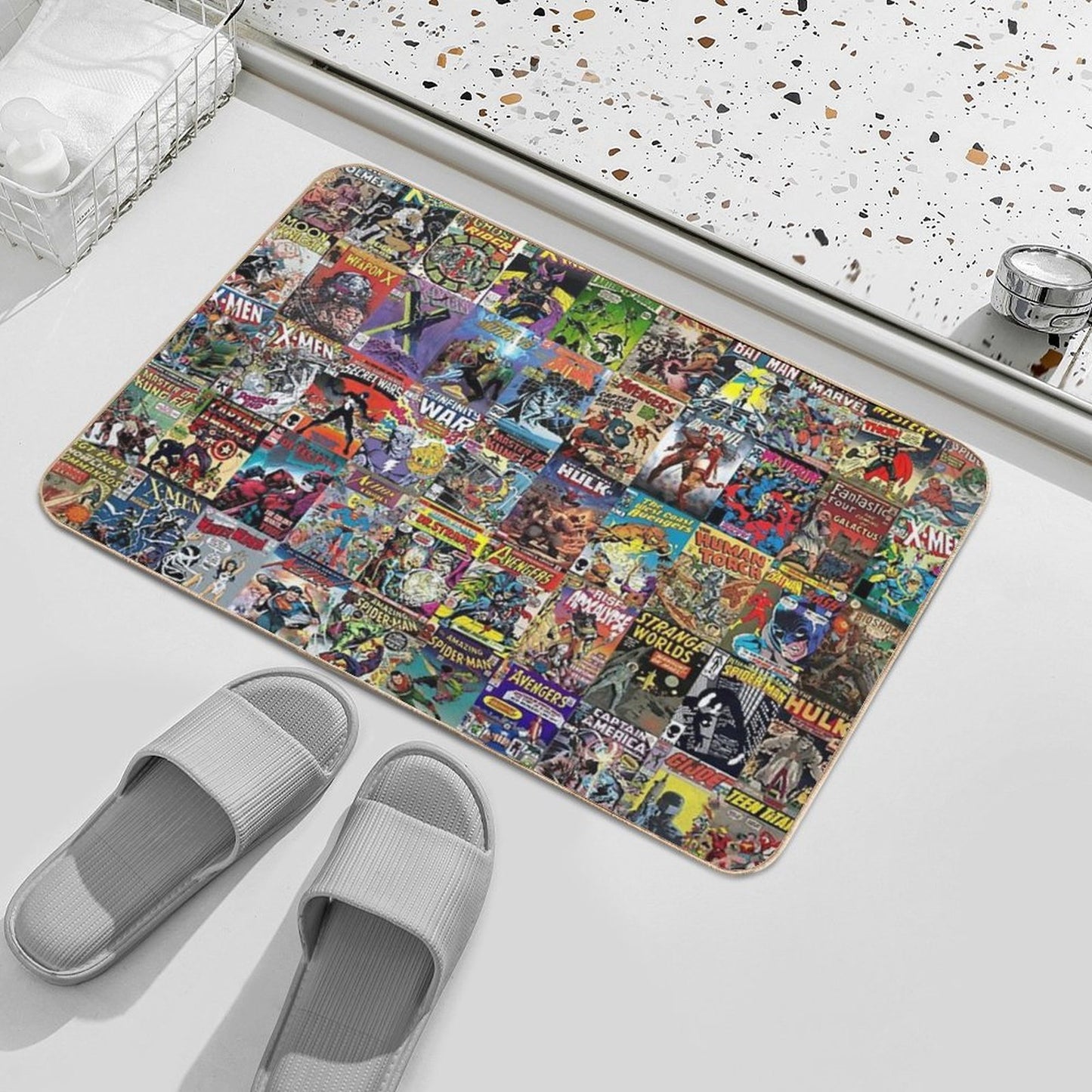 Comic Books Dirt-Trapping Bath Mat