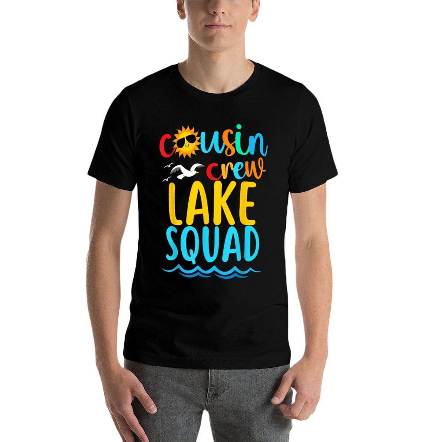 Cousin Crew Lake Squad 2024 Summer Vacation Family Matching Heathered Texture T-Shirt