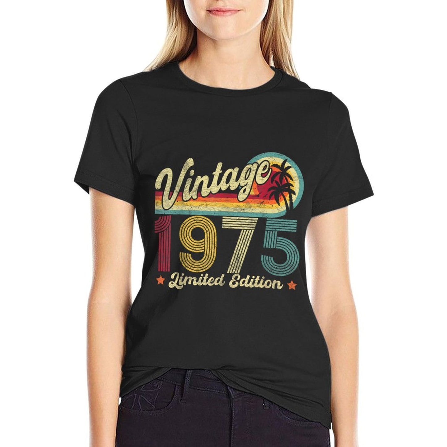 Vintage 1975 50 Year Old Gifts Limited Edition 50th Birthday Heathered Texture T-Shirt