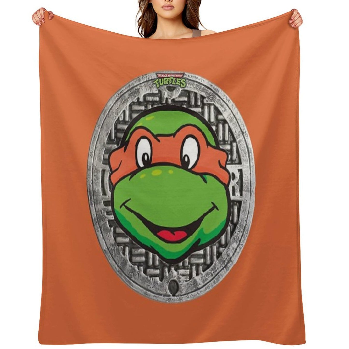 Orange TMNT THE MUTANT NINJA TURTLES MICHELANGELO Anti-pilling Throw Blanket