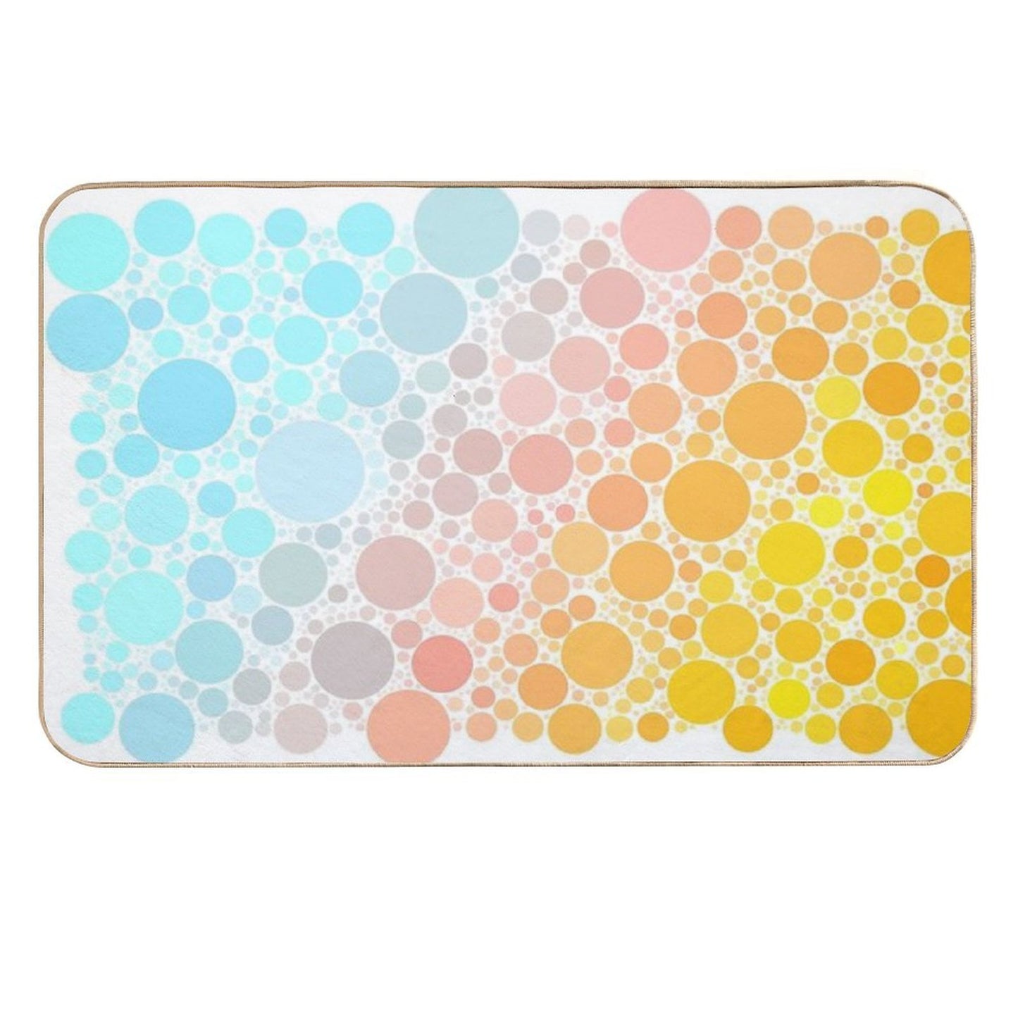 Aqua And Orange Sunrise Bubble Polka Dot Pattern Toxin-Free Bath Mat