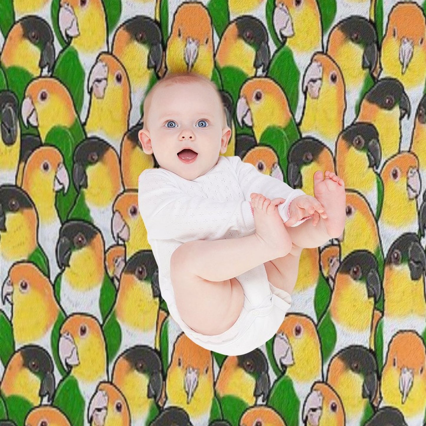 Caique Parrots Wrinkle-free Throw Blanket