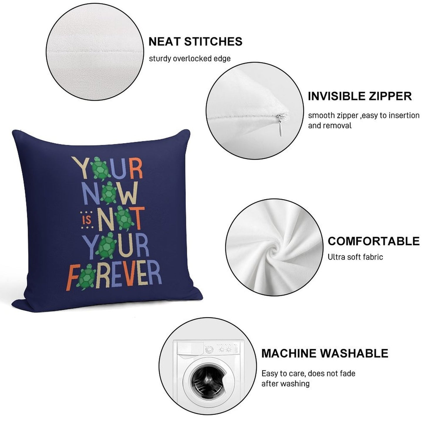 Your Now Is Not Your Forever  John Green  Turtles All The Way Down Soft Reinforced Edging Throw Pillow