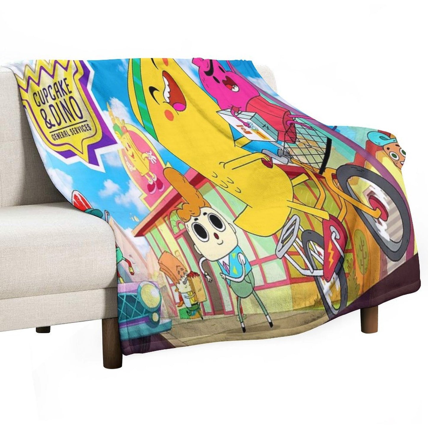 Cupcake & Dino - General Services Cupcake And Din Easy Care Throw Blanket