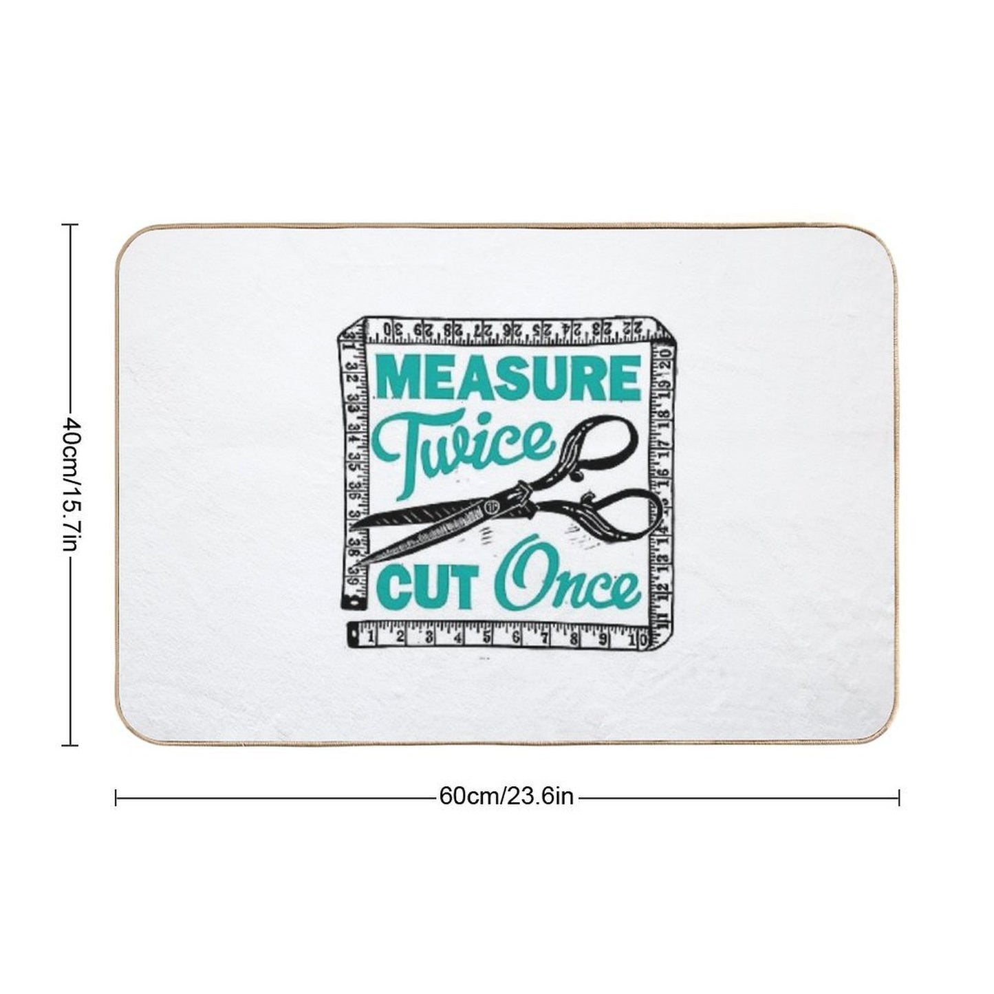 Sewing, Dressmaking And Quilting Motto Measure Twice Durable Bath Mat