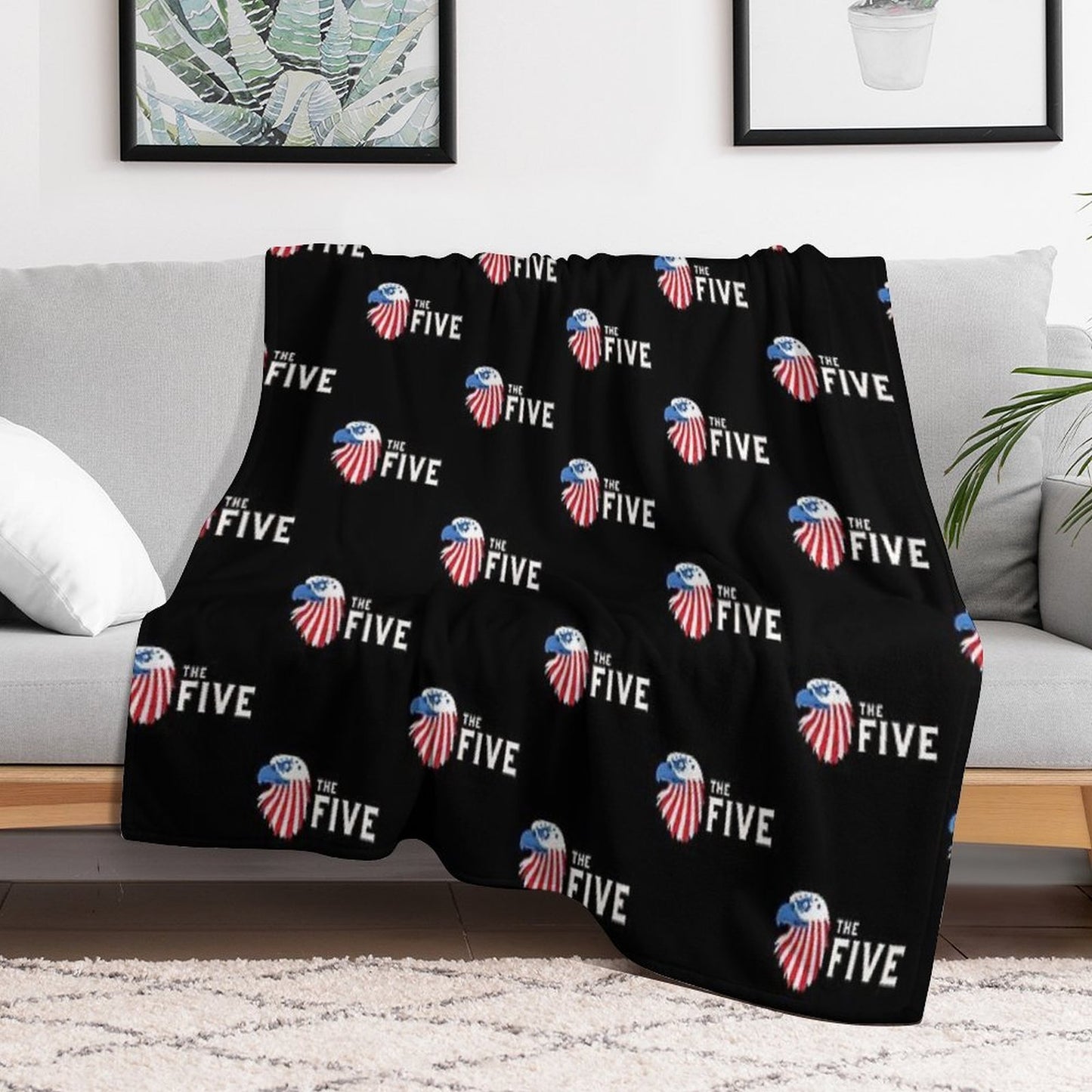 Fox News The Five Eagle Logo Sustainable Throw Blanket