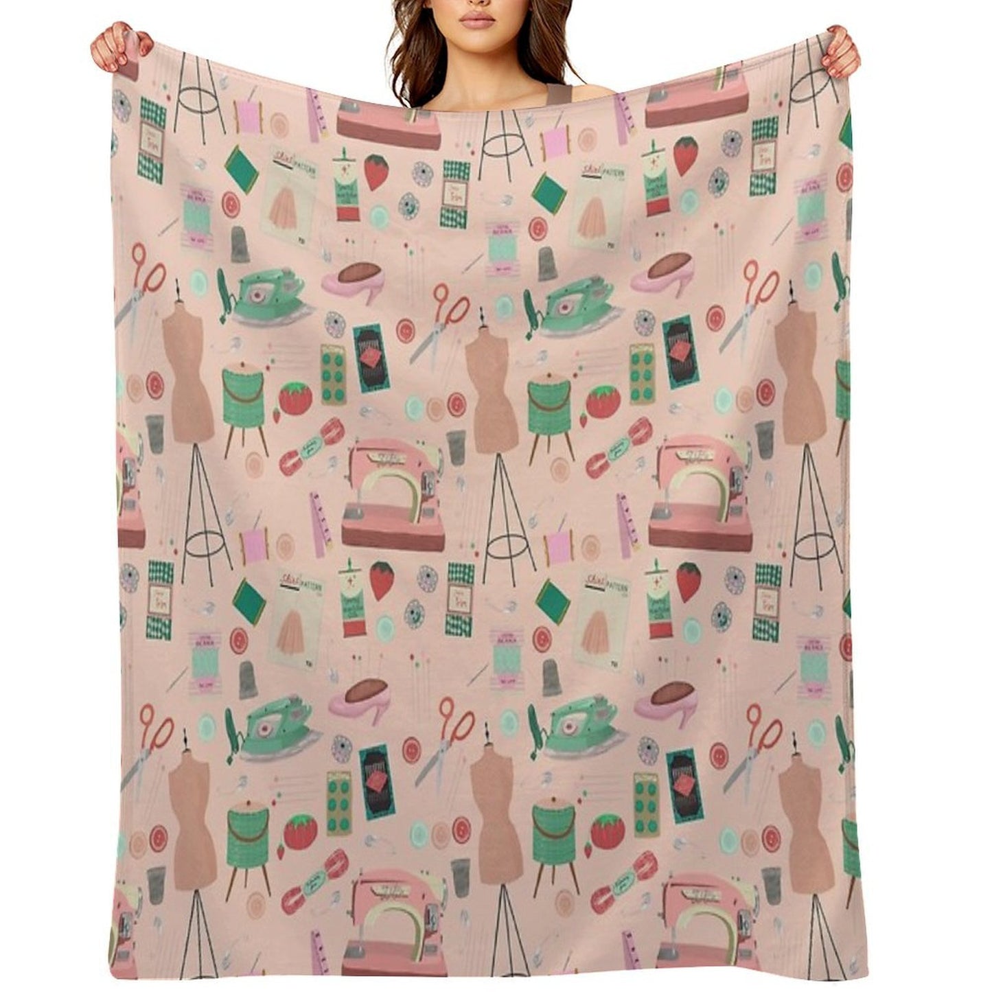 Sewing Tools And Notions Gift-ready Throw Blanket