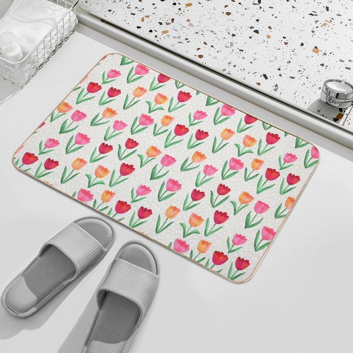 Spring Tulips Rapid-Drying Bath Mat