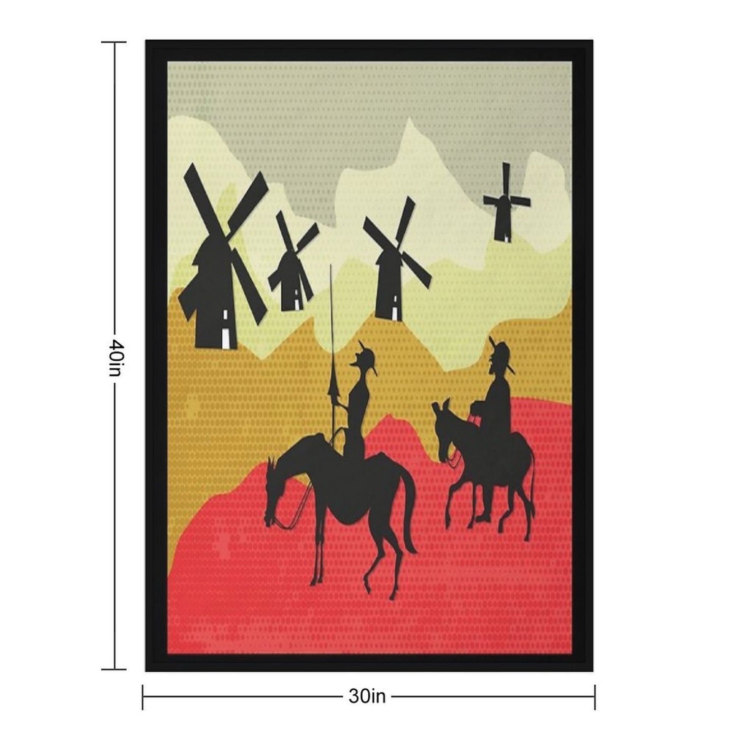 Tilting at Windmills, Don Quixote Machine-washable Throw Blanket