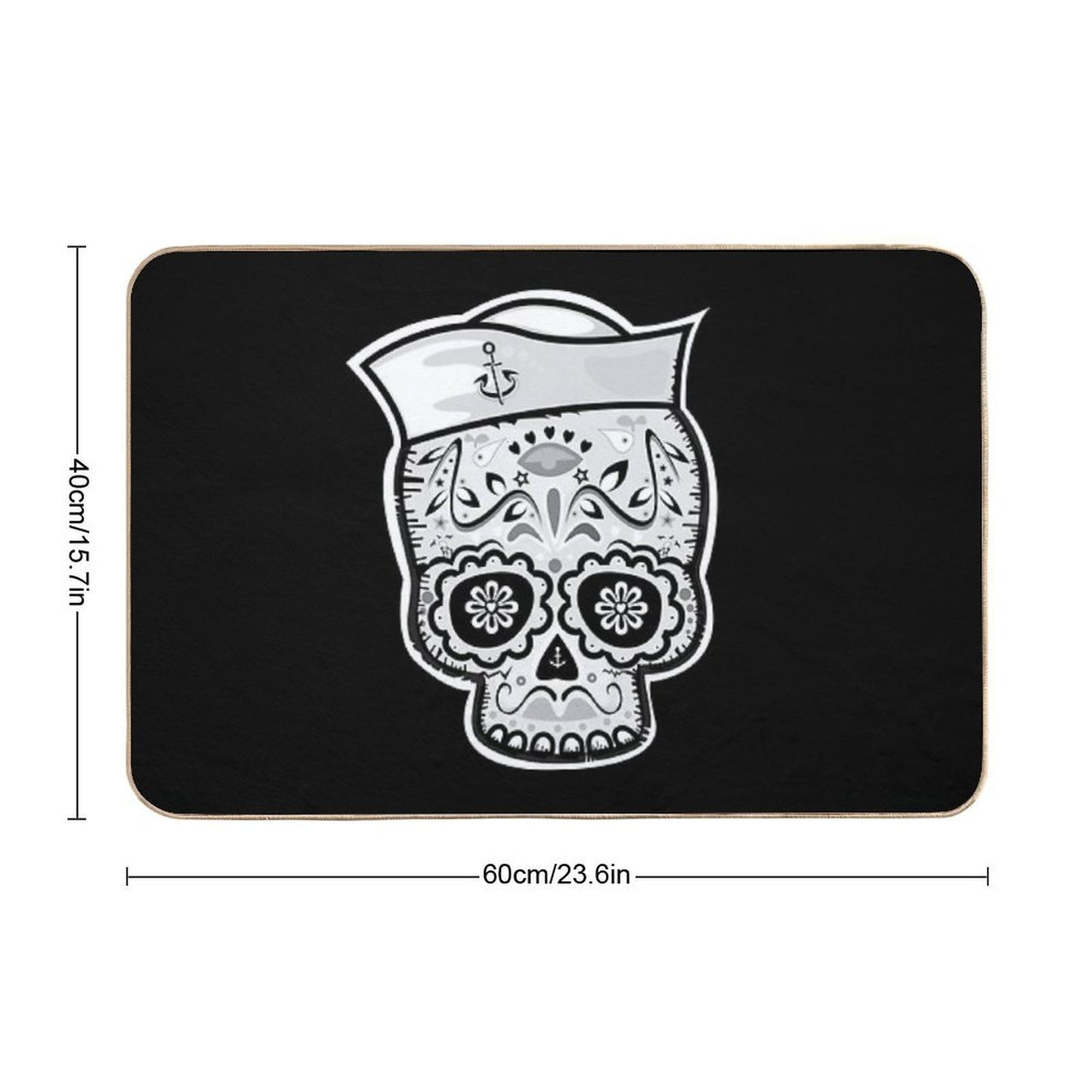 Marinero Muerto Sugar Skull Stain-Proof Bath Mat