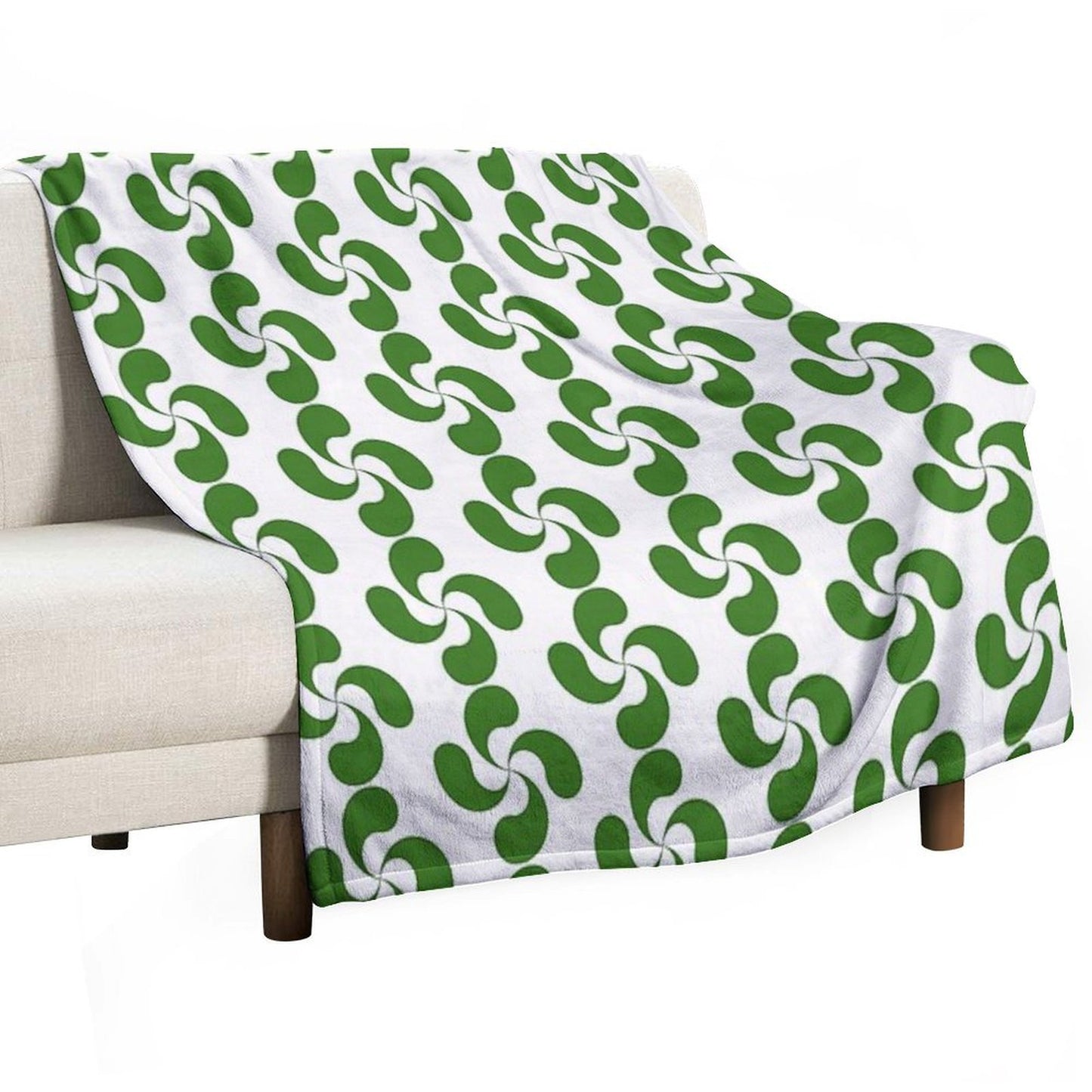 Green Basque Cross Lauburu Euskadi Plush Throw Blanket