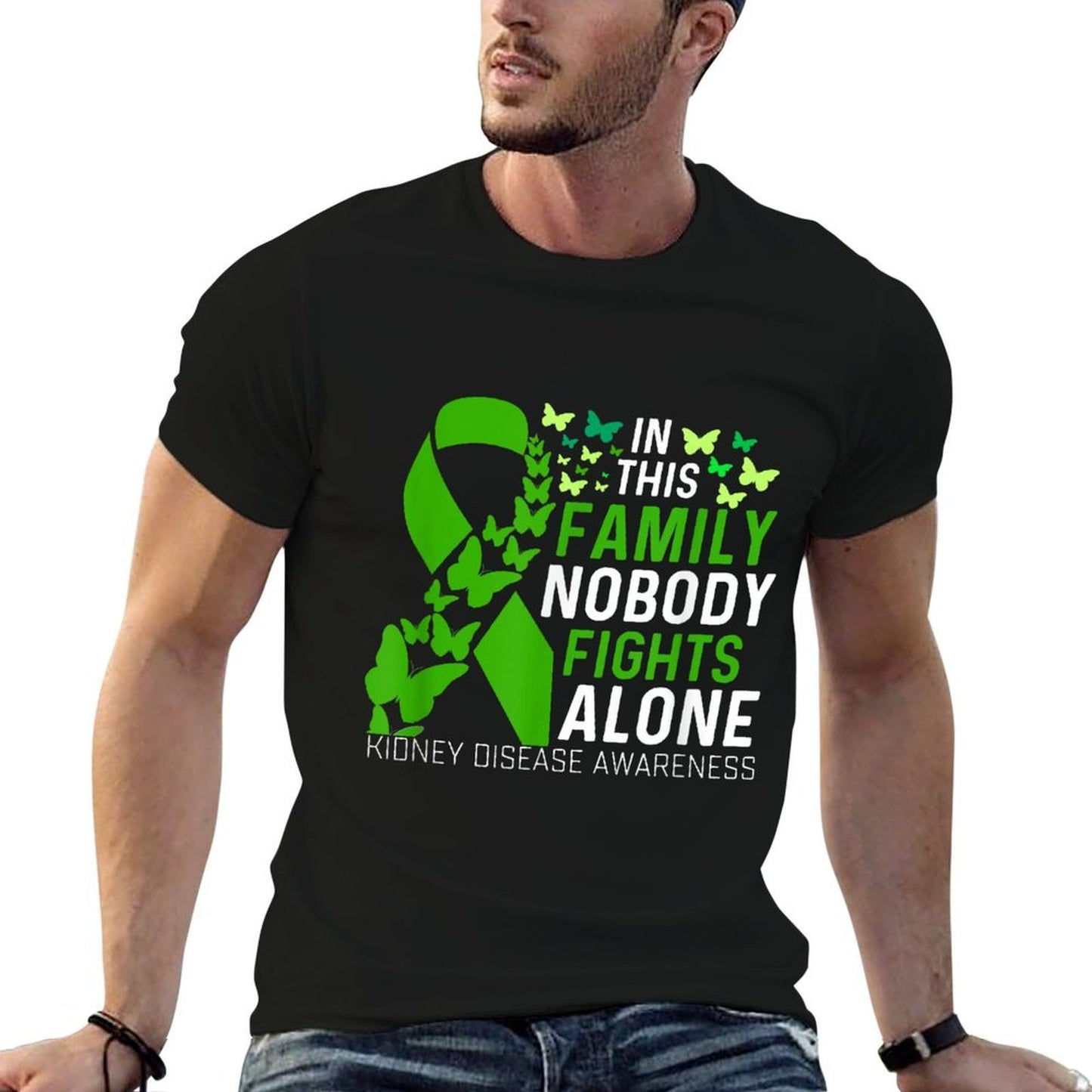 In This Family No Fighting Alone Kidney Disease Awareness Quick-drying T-Shirt