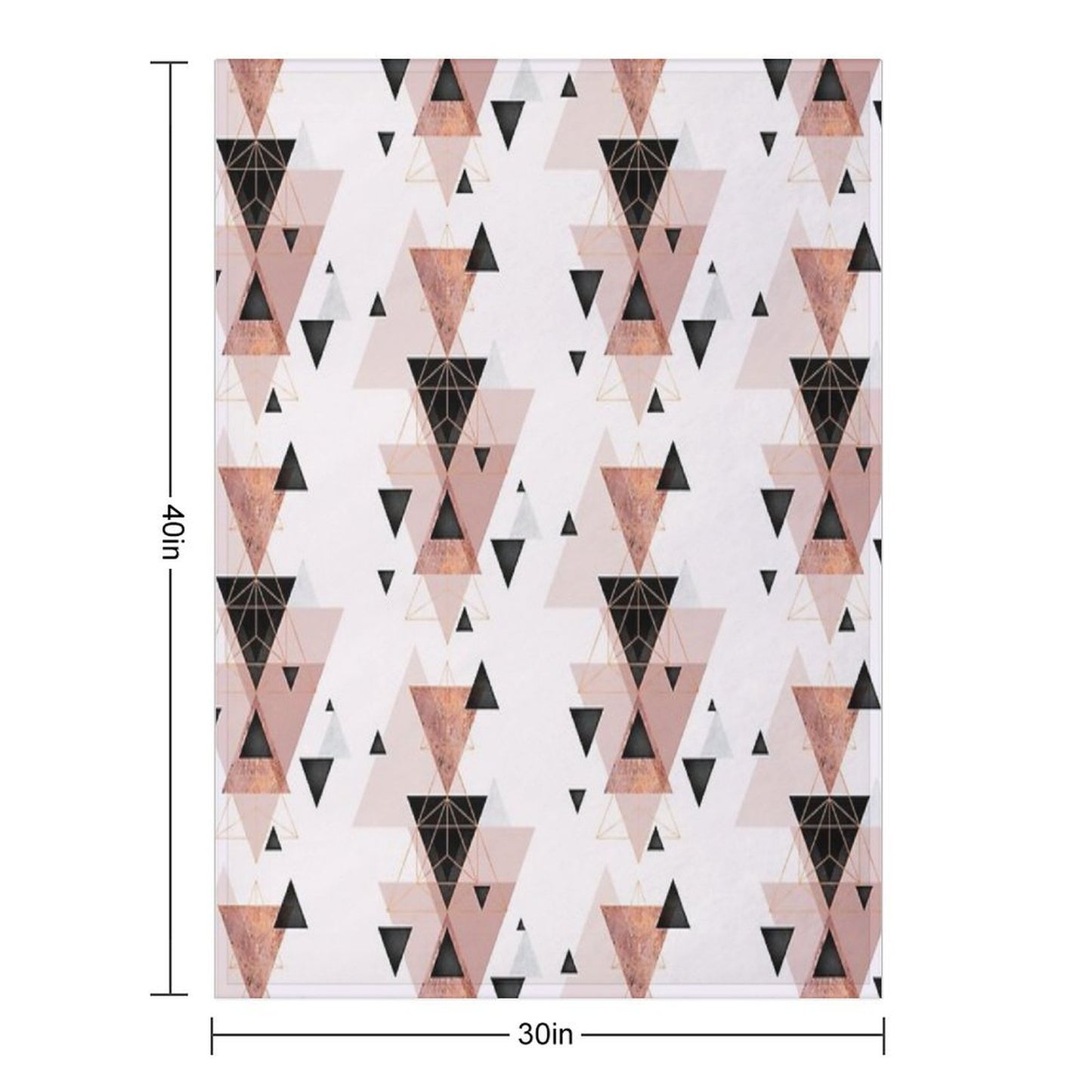 Geometric in Blush And Rose Gold Premium Throw Blanket
