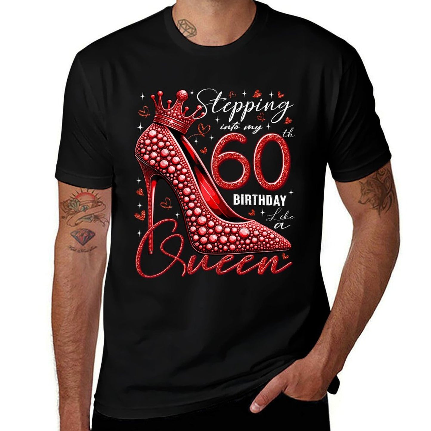 60 Year Old Gifts High Heels Stepping Into My 60th Birthday Easy-care T-Shirt