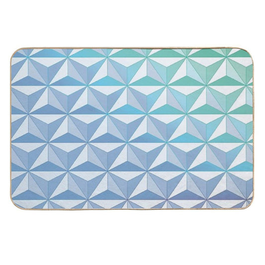 Geodesic Sphere, Blue  Pet-Safe Bath Mat