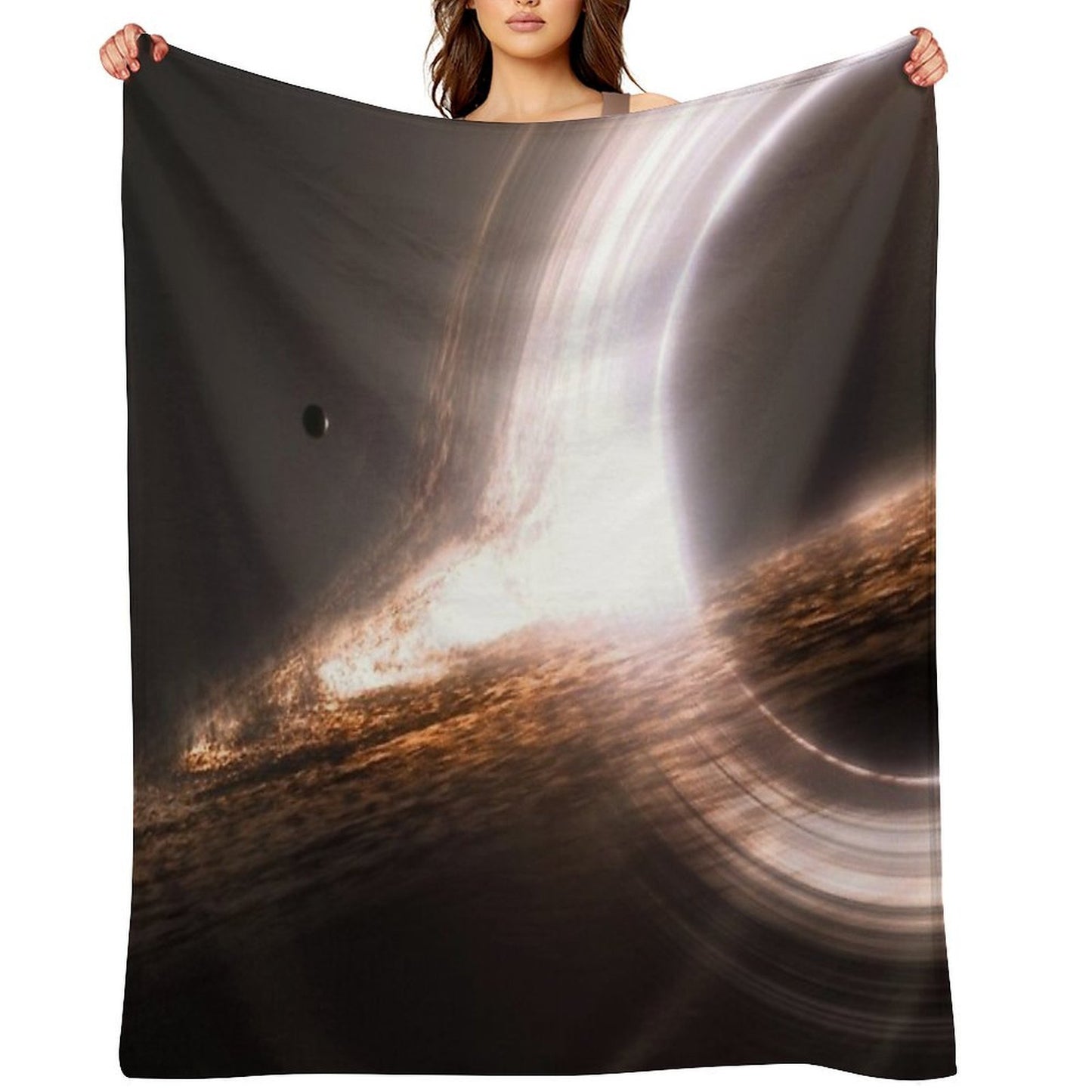 Interstellar Gargantua Black Hole Velvety-soft Throw Blanket