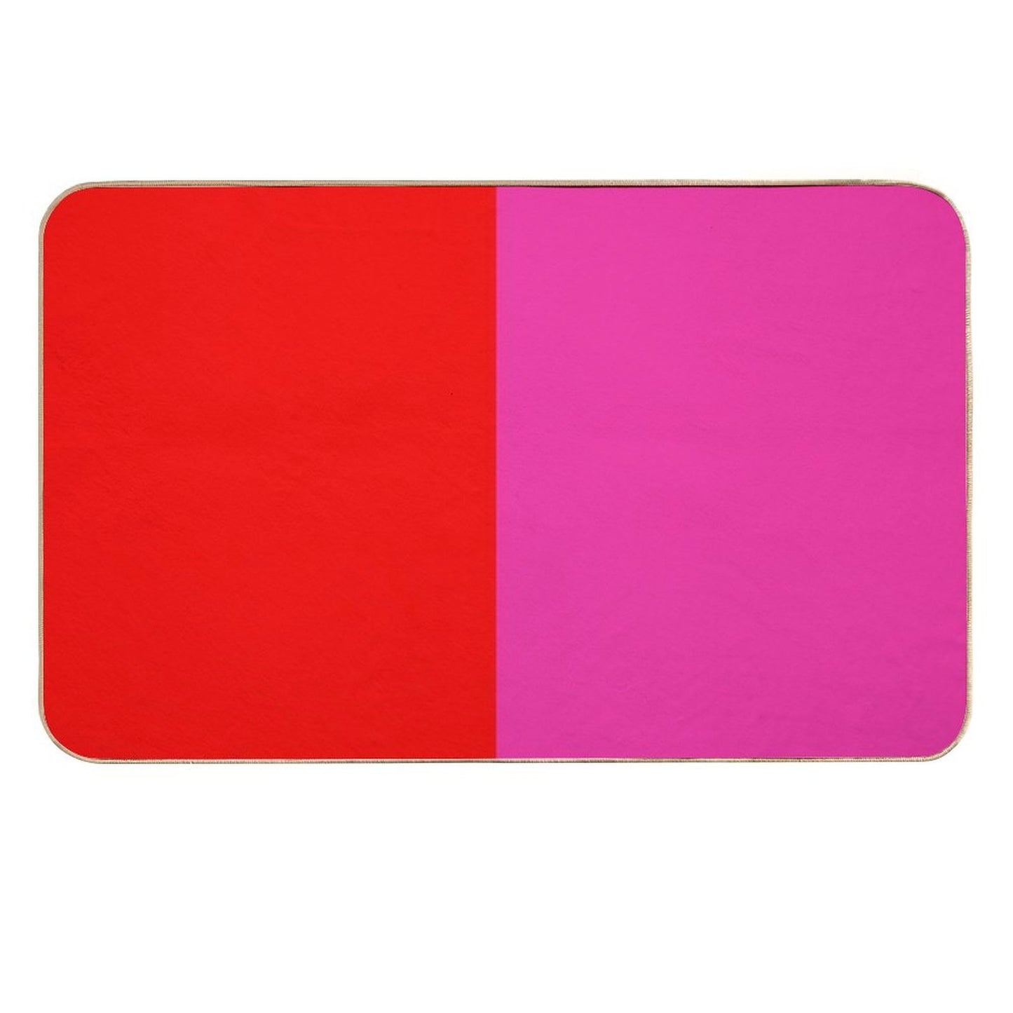 Colour Blocking Red And Pink Repositionable Bath Mat