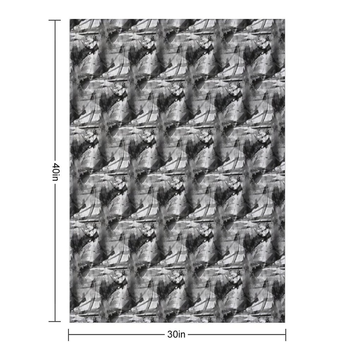Grunge Monochromatic Grayscale Pattern Sustainable Throw Blanket