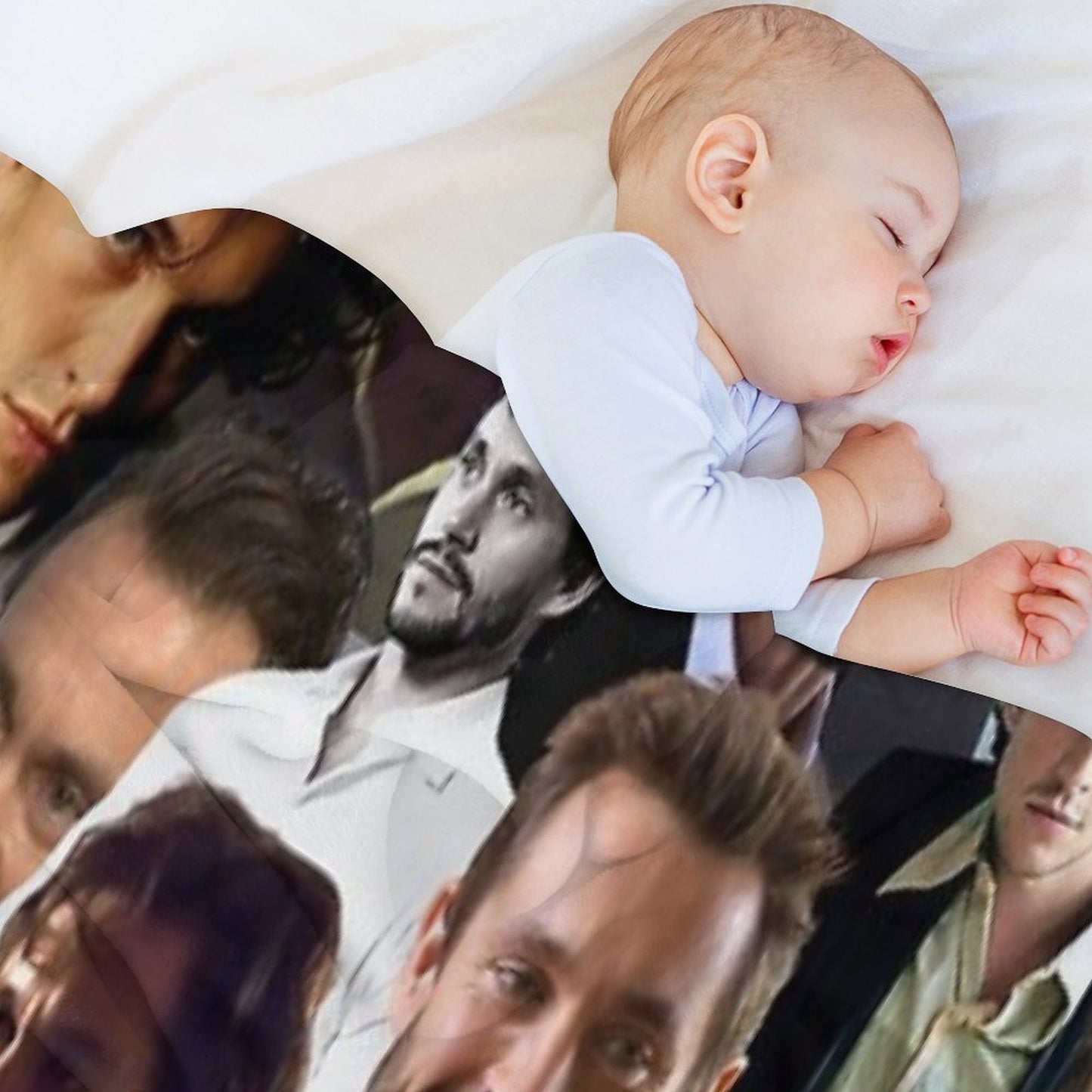 Hugh Dancy Photo Collage Velvety-soft Throw Blanket