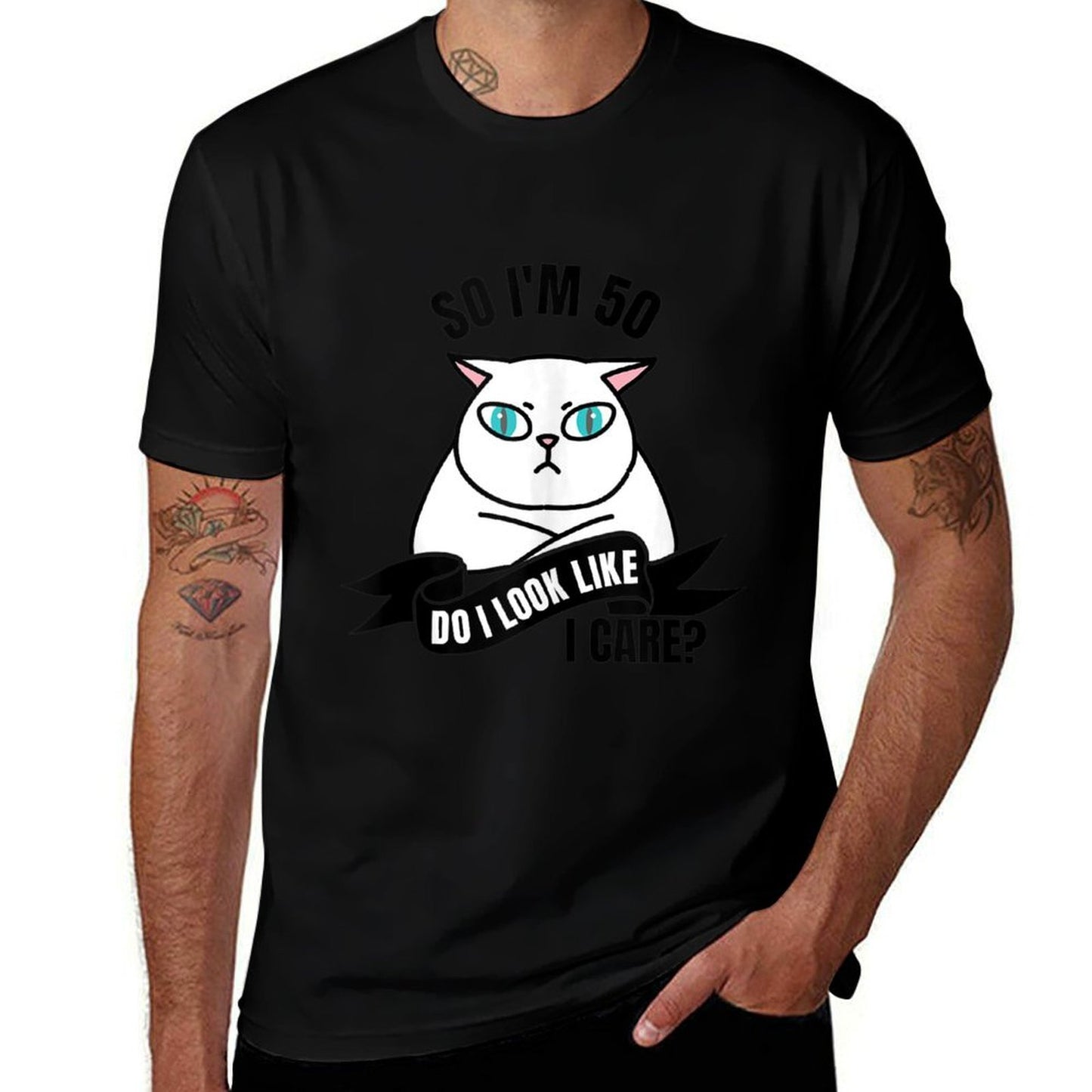 So I'm 50 Do I Look Like I Care Funny 50th Birthday Quick-drying T-Shirt