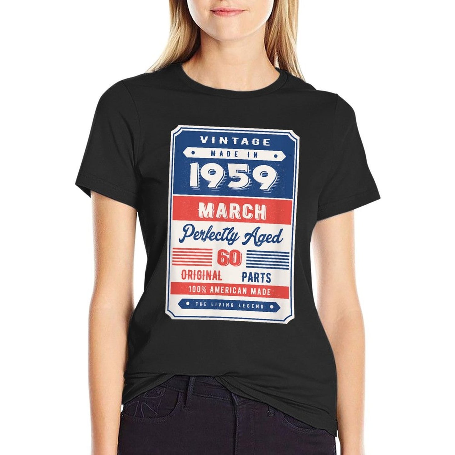 Vintage 60th Birthday 1959 Classic Born In March Moisture-wicking T-Shirt