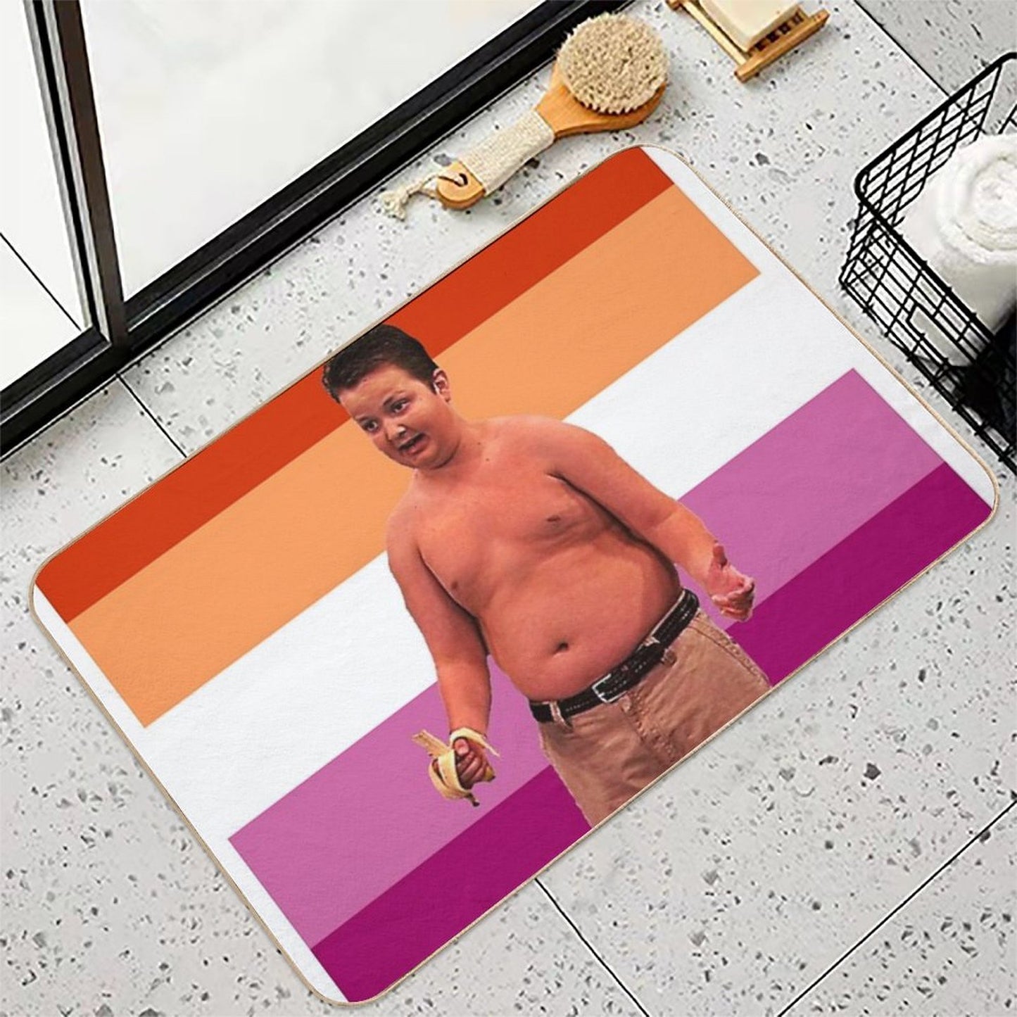 Lesbian Flag Gibby Dirt-Trapping Bath Mat