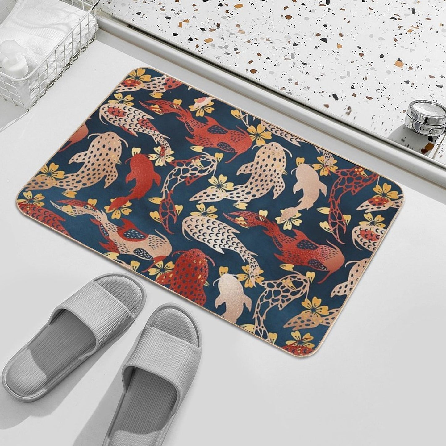 Kyoto Koi Fish Pattern Eco-Friendly Bath Mat