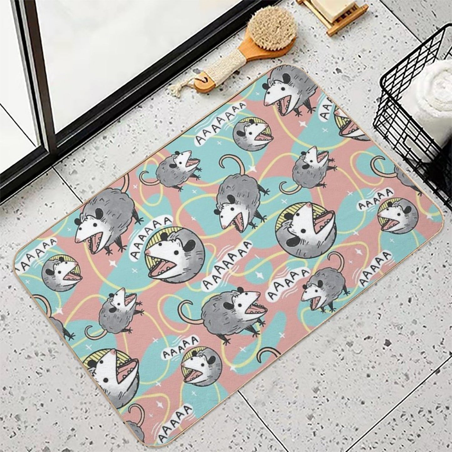 Opossum Screm Durable Bath Mat