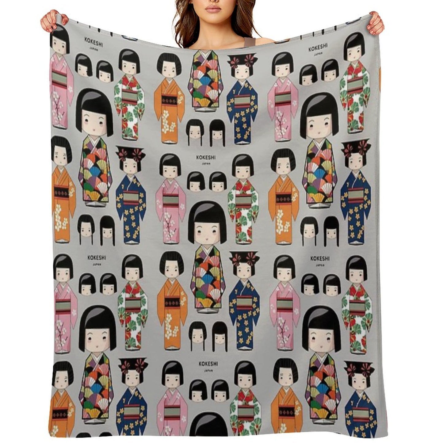 Kokeshi Doll from Japan Durable Throw Blanket