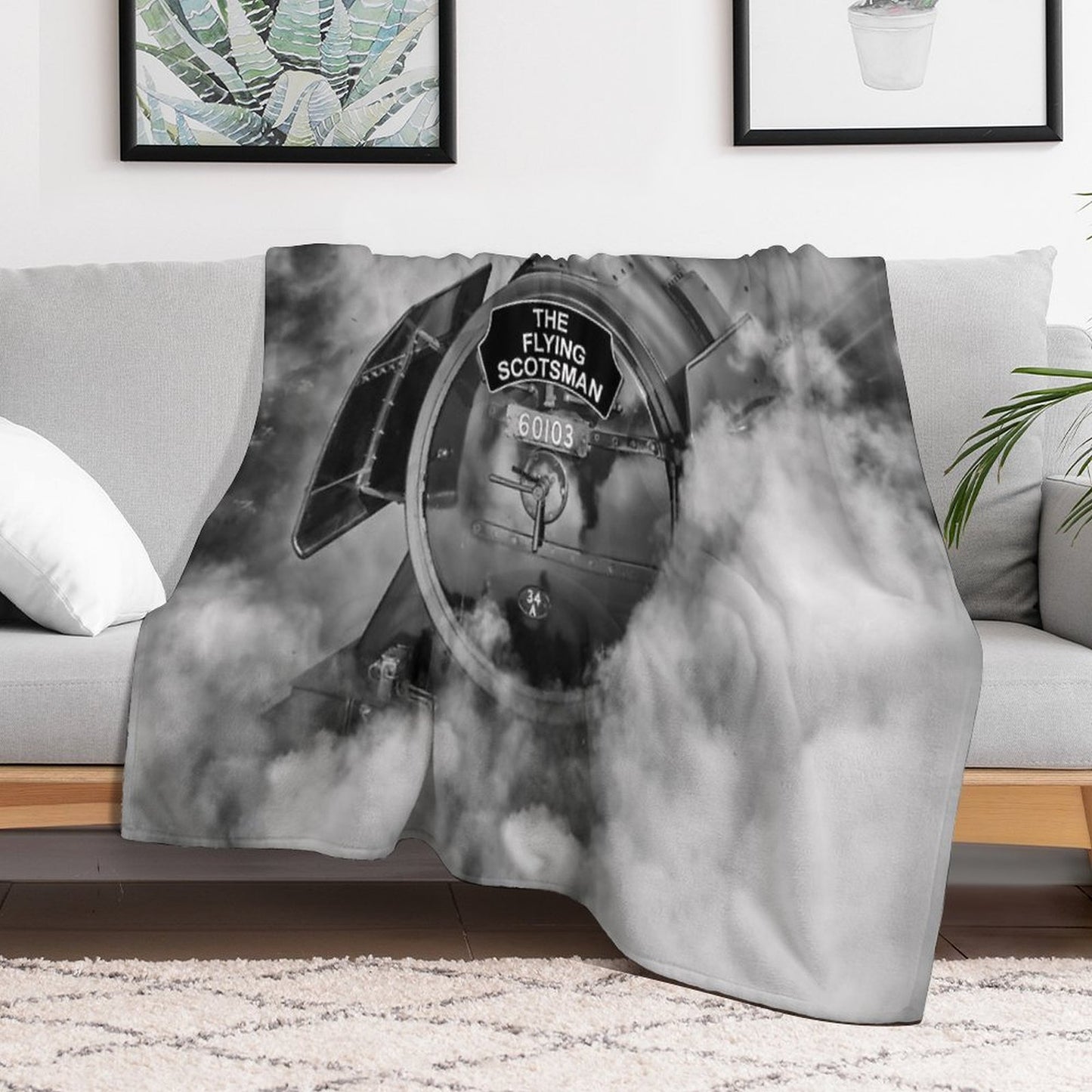 The Flying Scotsman 60103, in A Cloud of Steam And Smoke Premium Throw Blanket